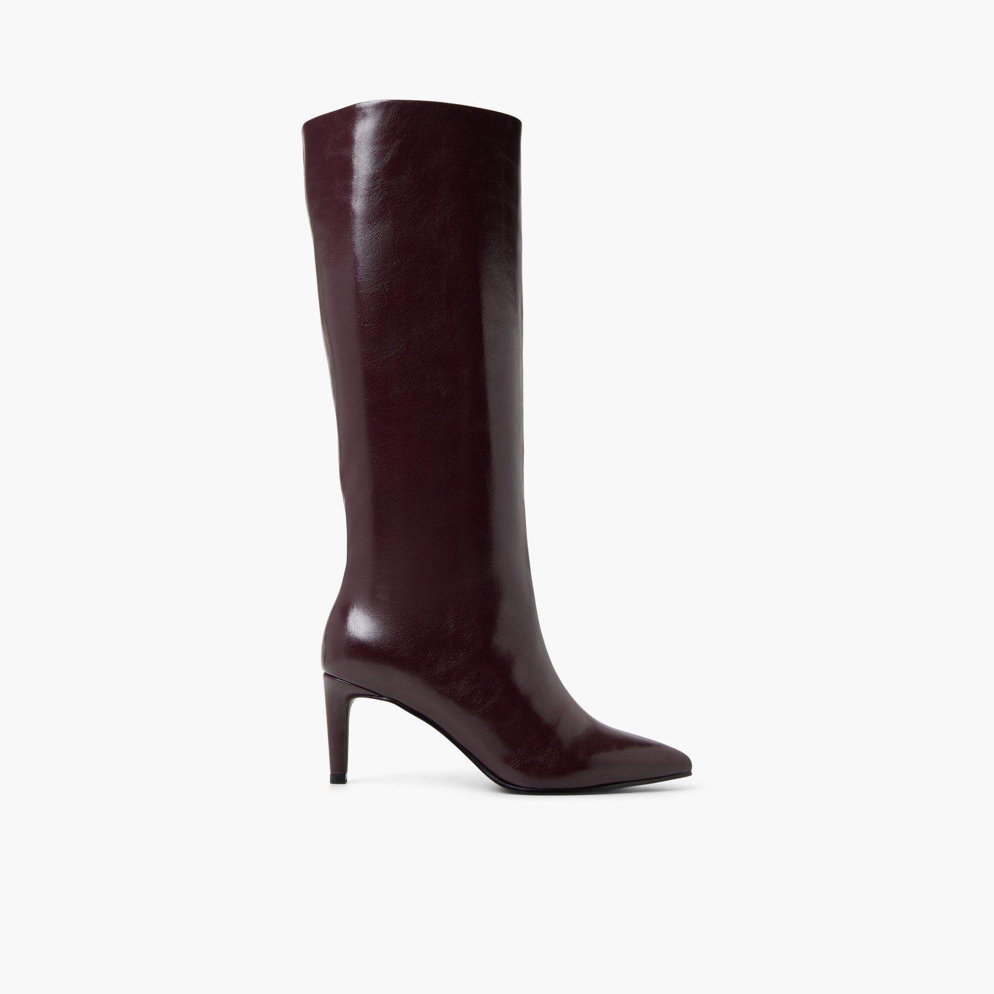 Main View of Open Brown Rhodde Low-Mid Heeled Tall Boots for Womens