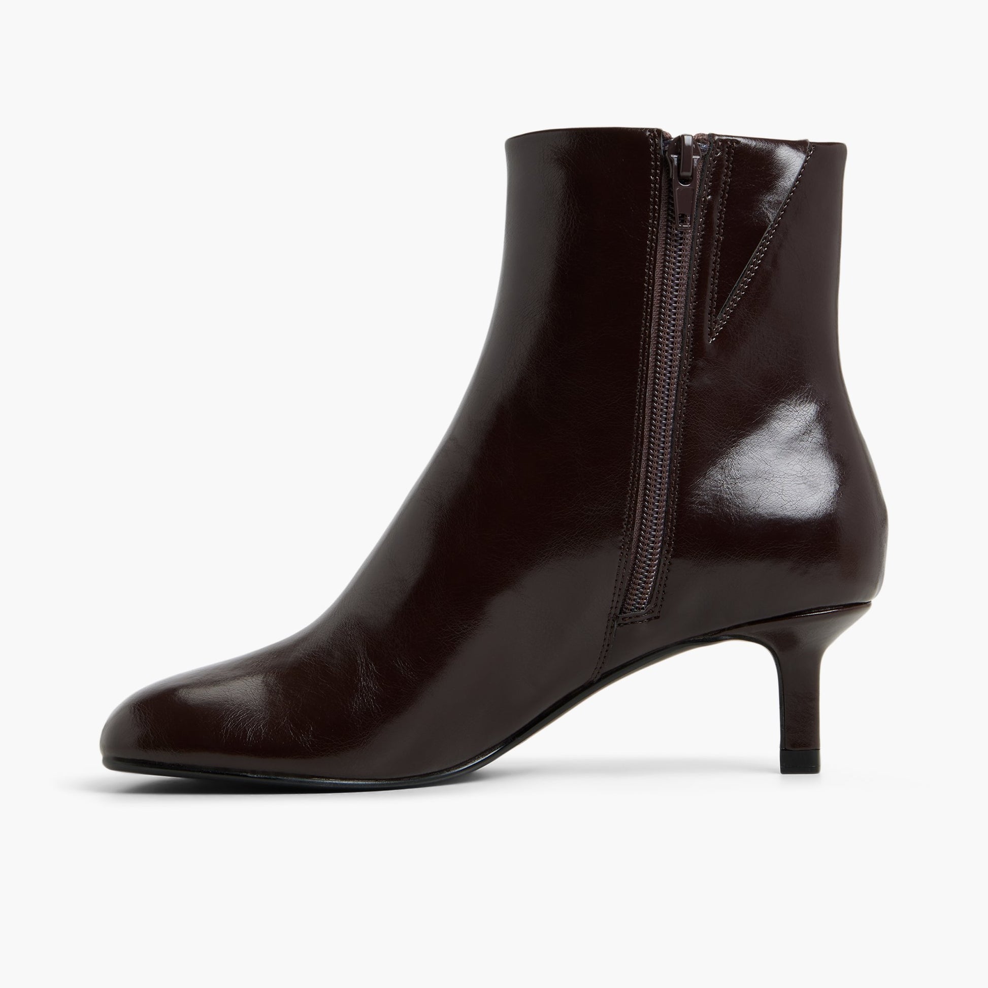 Side view of Dark brown Eveii Ankle Boots
