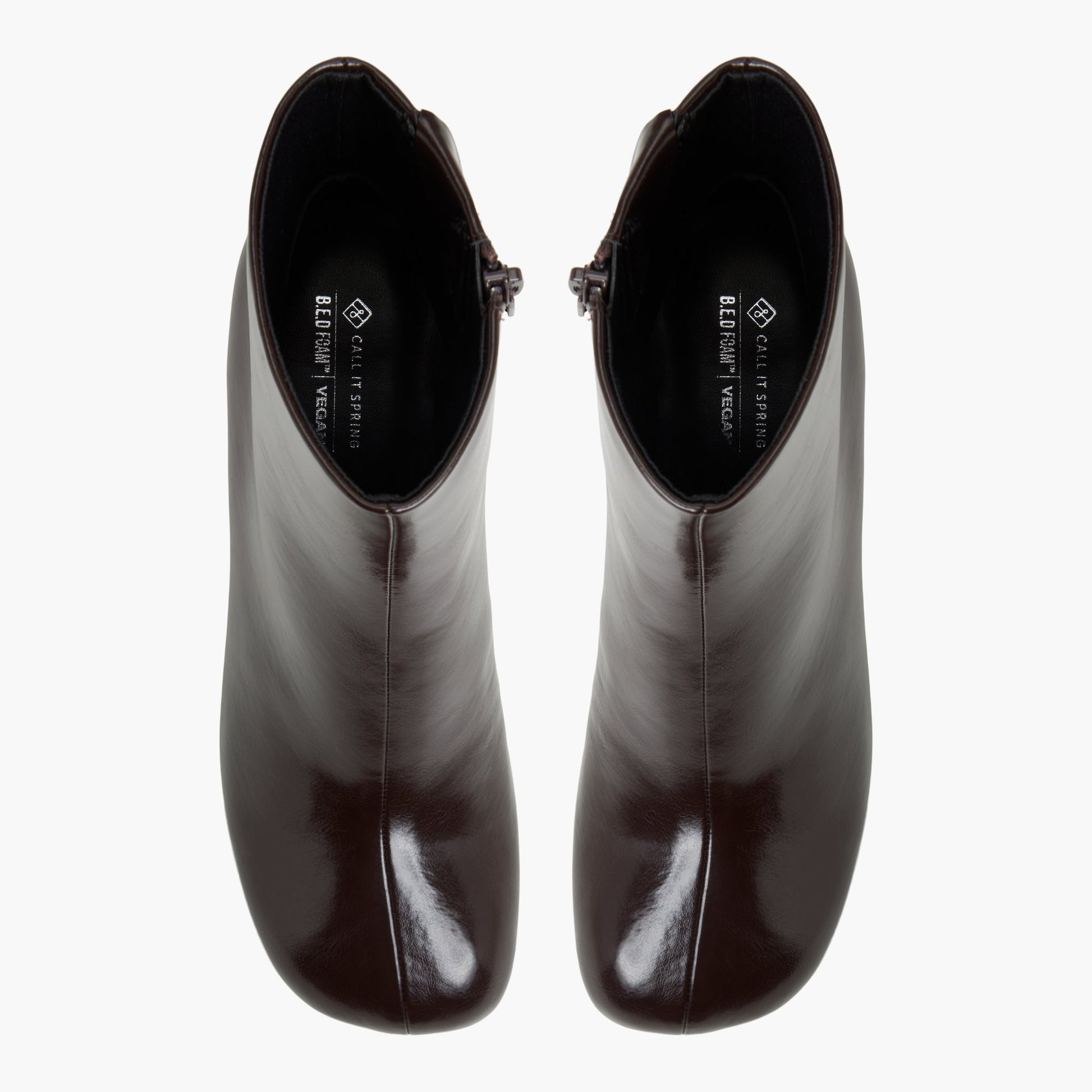 Top-down view of the Dark brown Eveii Ankle Boots