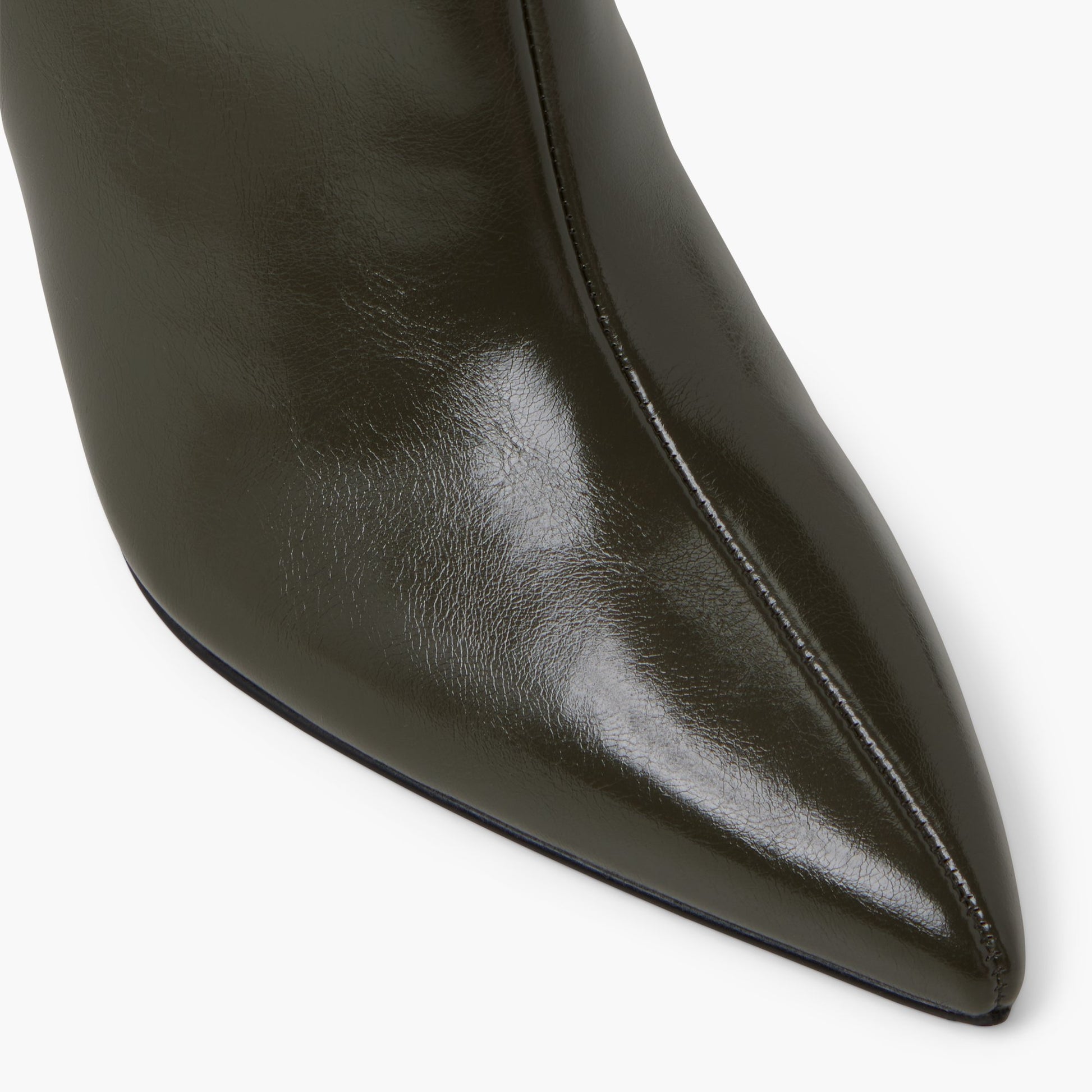 Close-up of the Dark Green Marynn Knee-High Boots