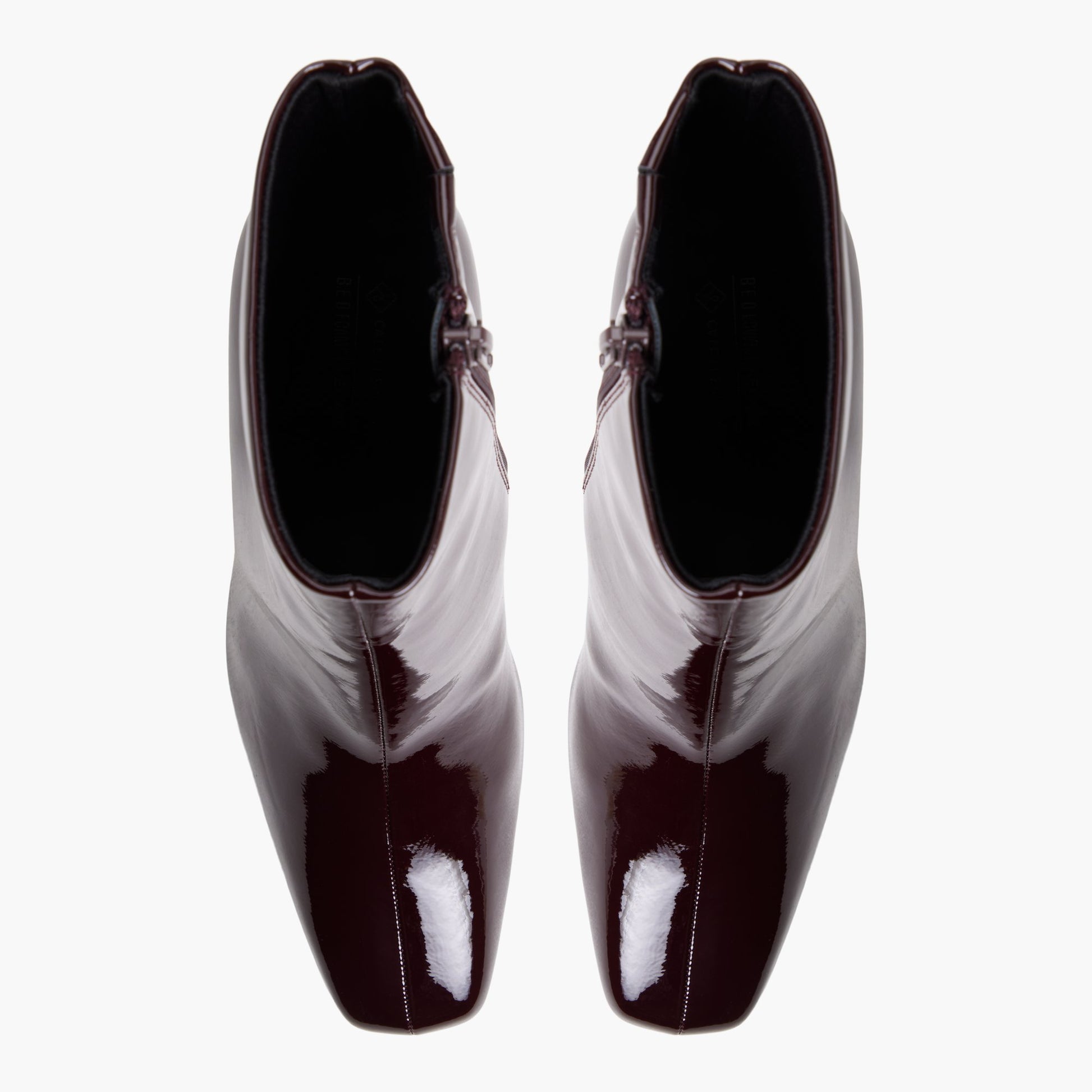 Top-down view of the Bordo Myaa High Heel Ankle Boots