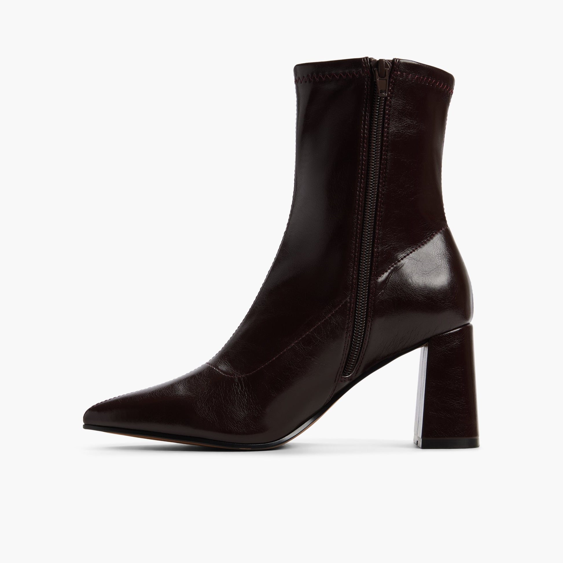 Side view of Dark Brown Elaraa Ankle Boots