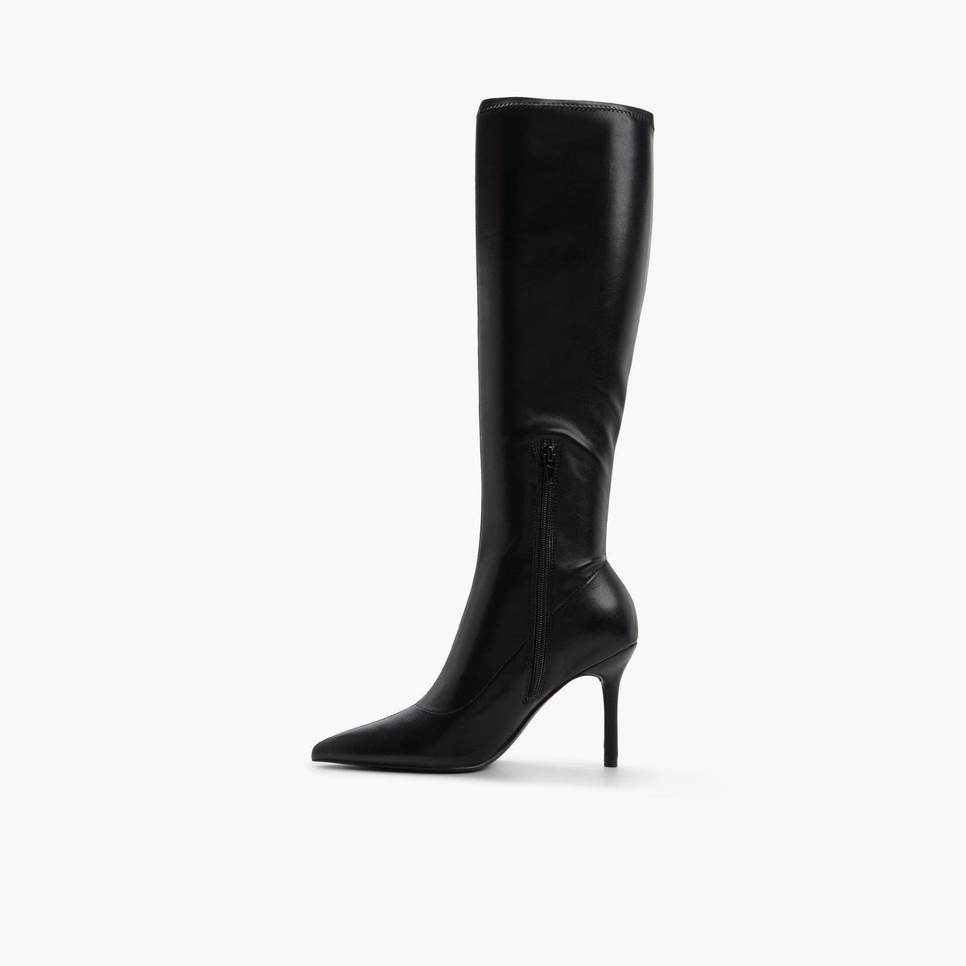 Side view of Black Lunah Knee-High Boots