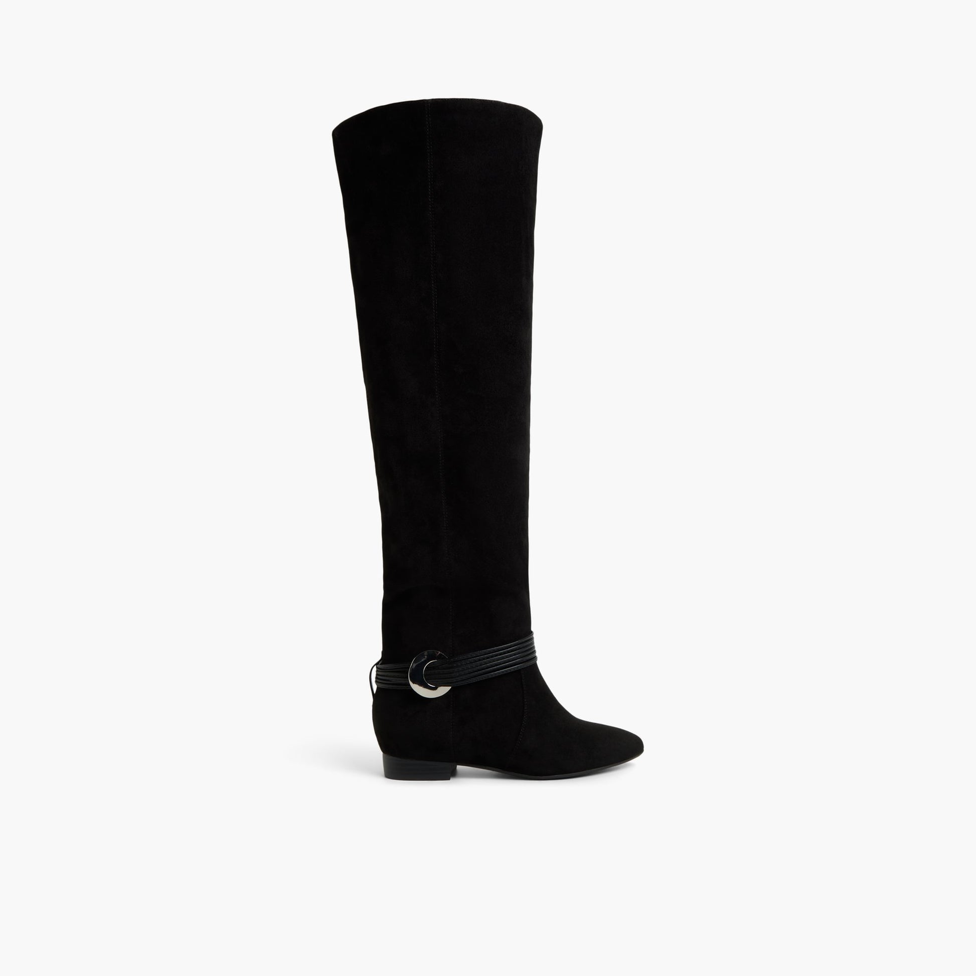 Main View of Open Black Klarissa Thigh-High Boots for Womens