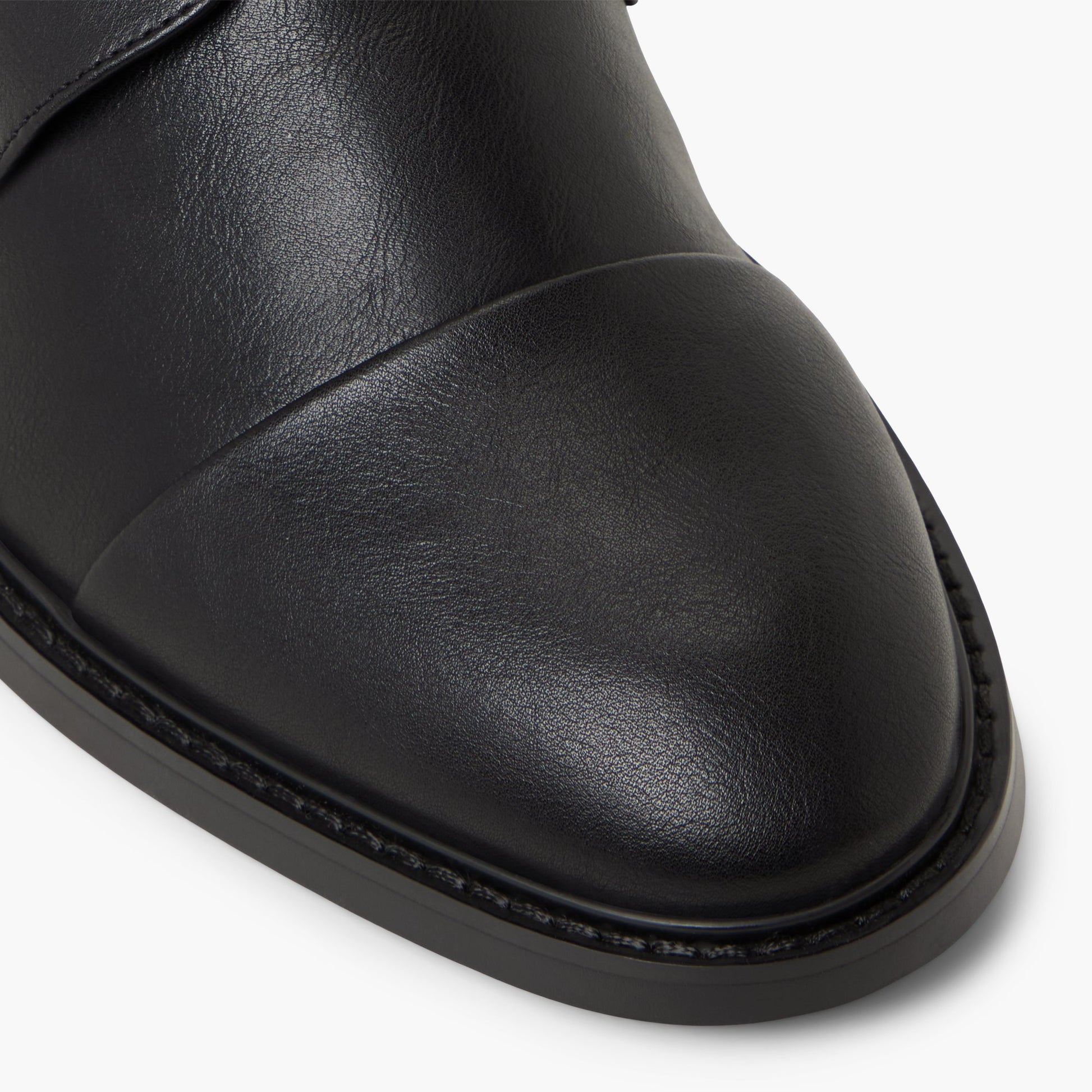 Close-up of the Black Desmarais Derby Shoes