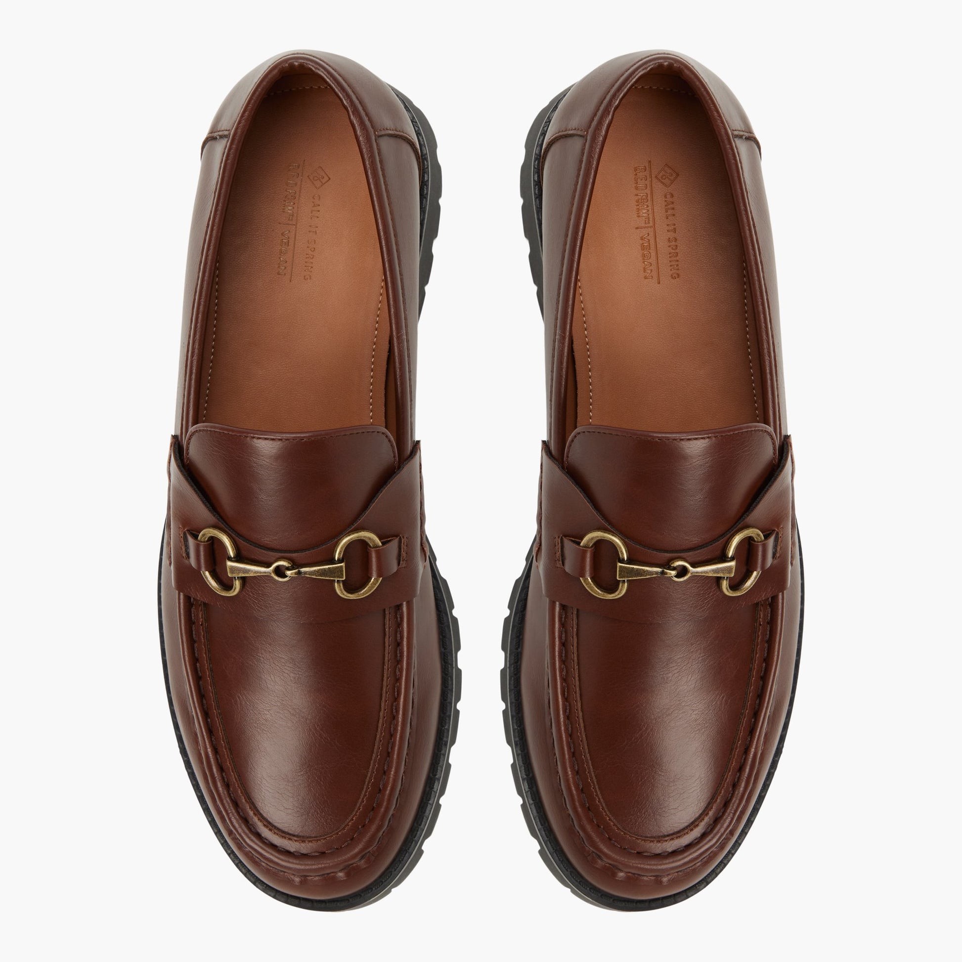 Top-down view of the Cognac Eldridge Loafers