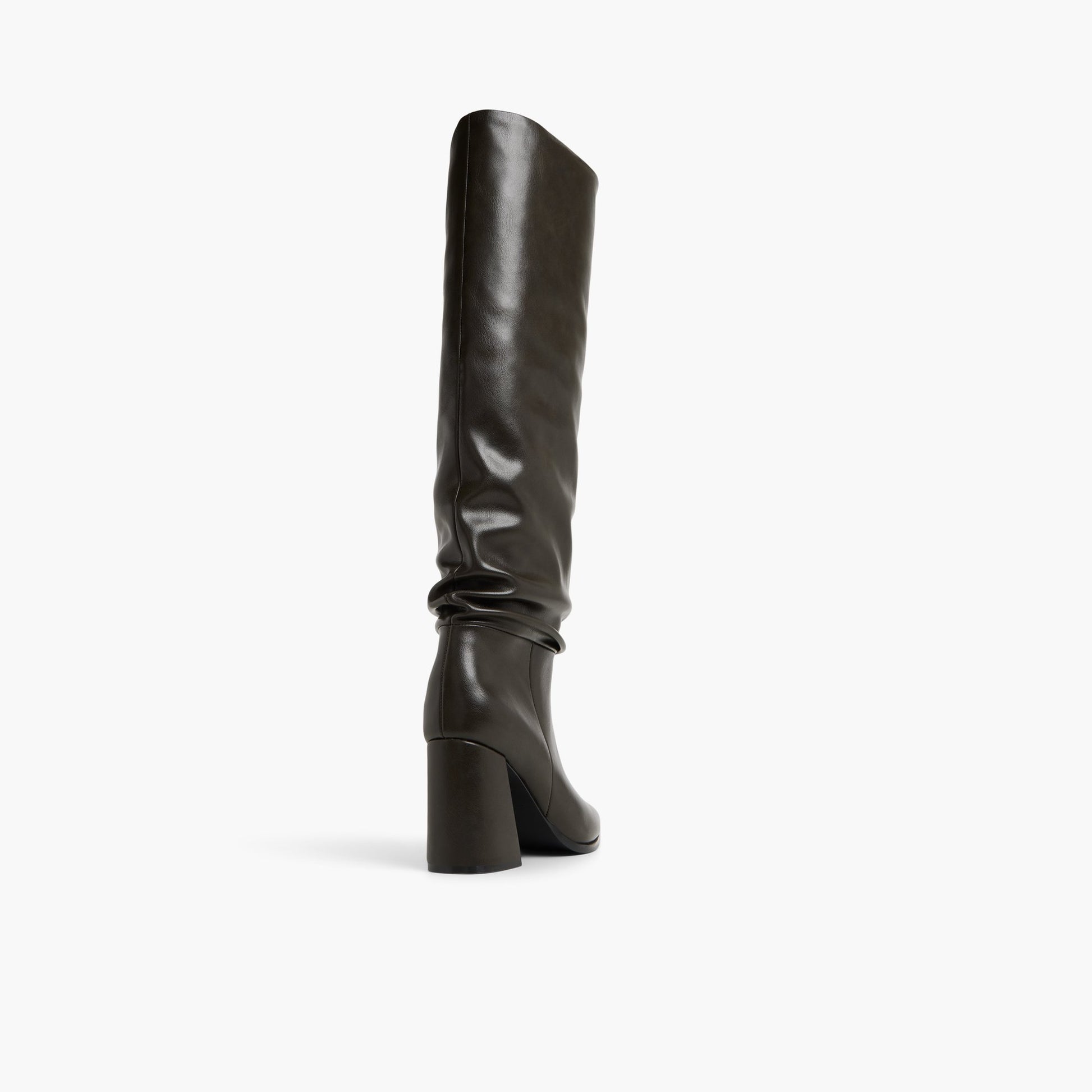 Three-quarter angle of Dark Green Vesperaa Knee-High Boots's back side