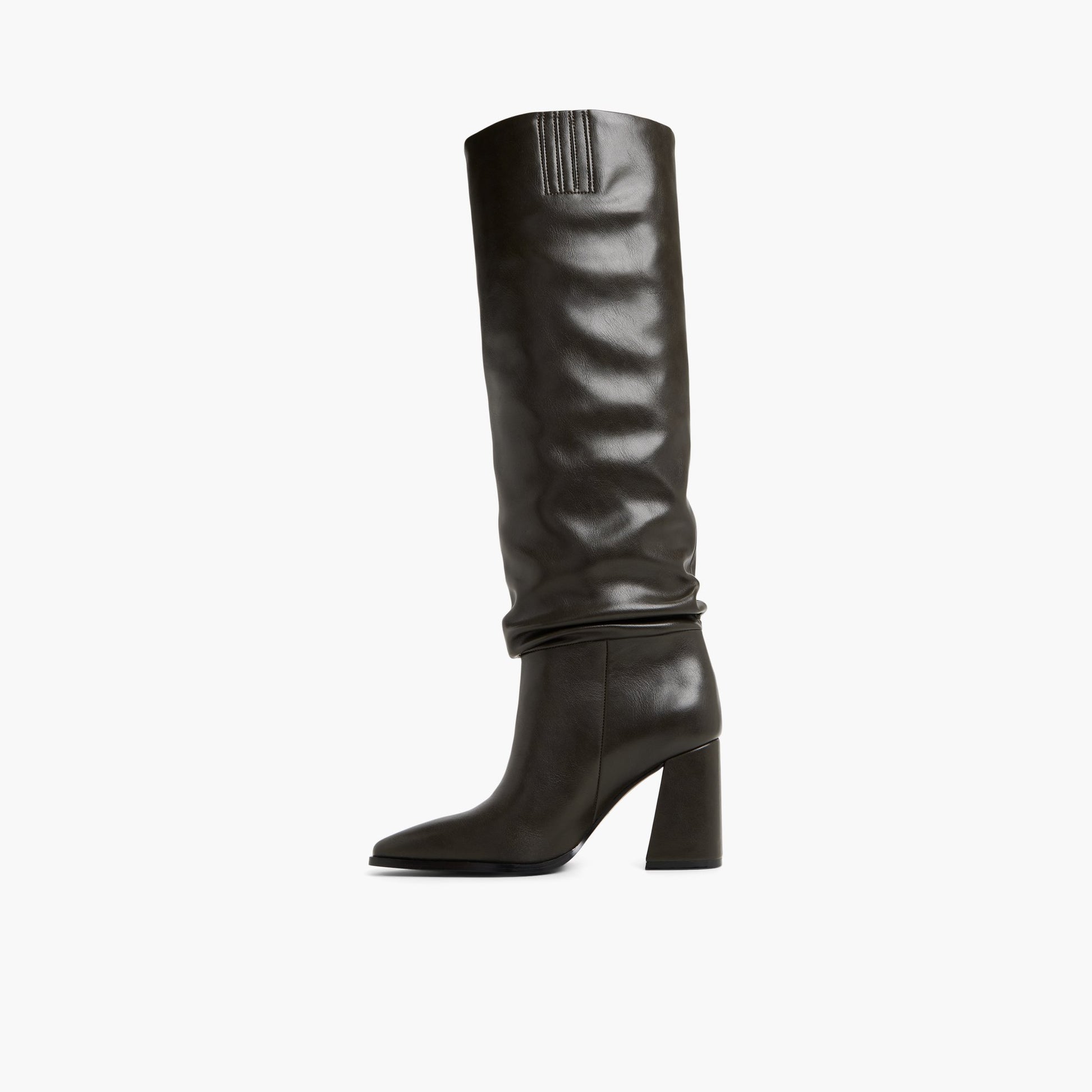Side view of Dark Green Vesperaa Knee-High Boots