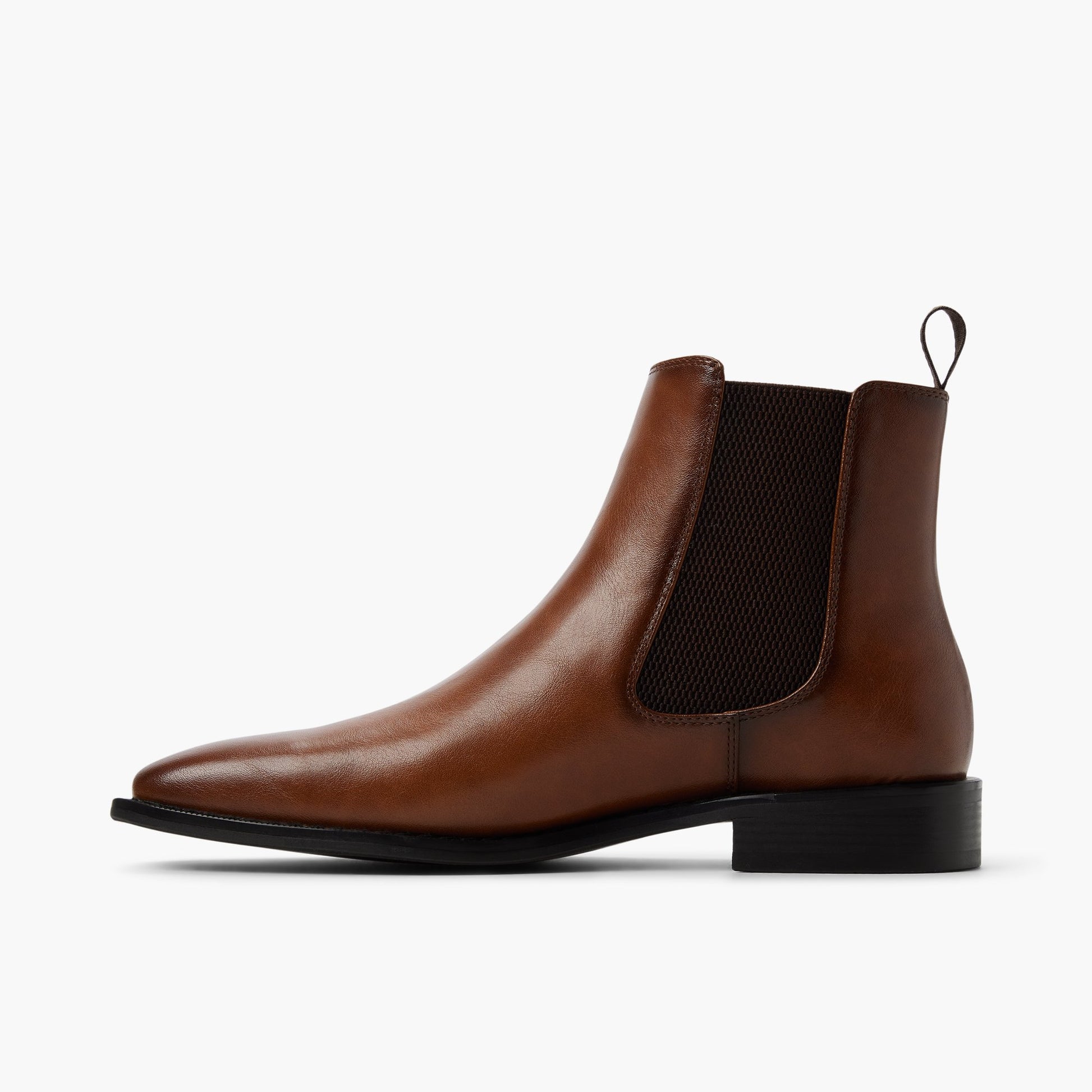 Side view of Cognac Damiani Chelsea Boots