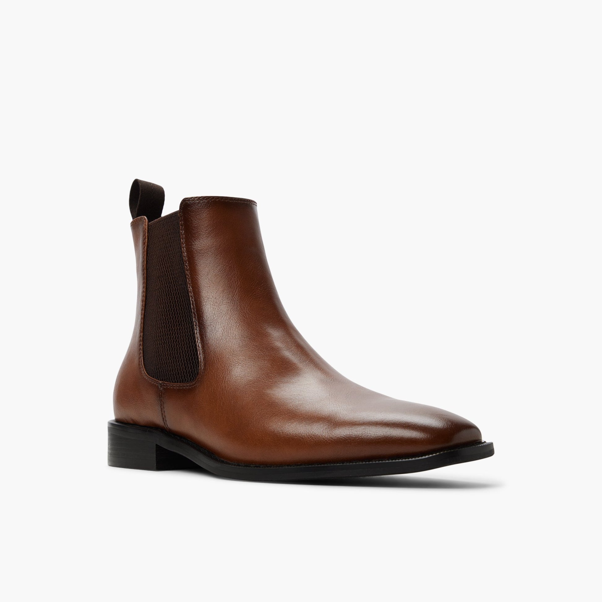 Three-quarter angle of Cognac Damiani Chelsea Boots's front side