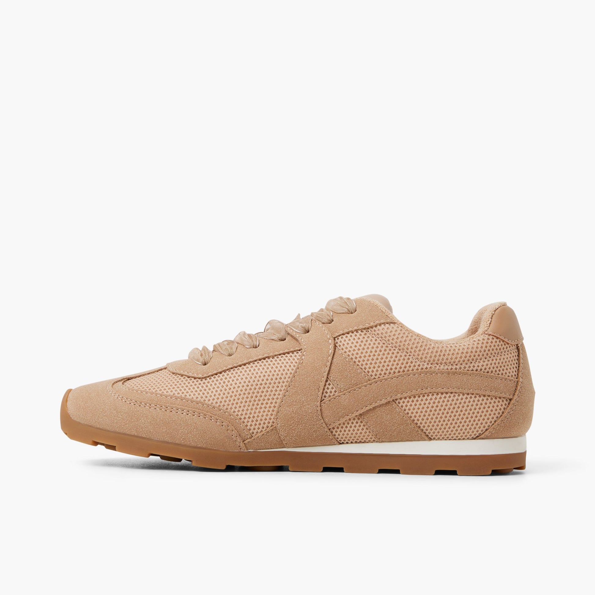 Side view of Beige Maevyn Low-Top Sneakers