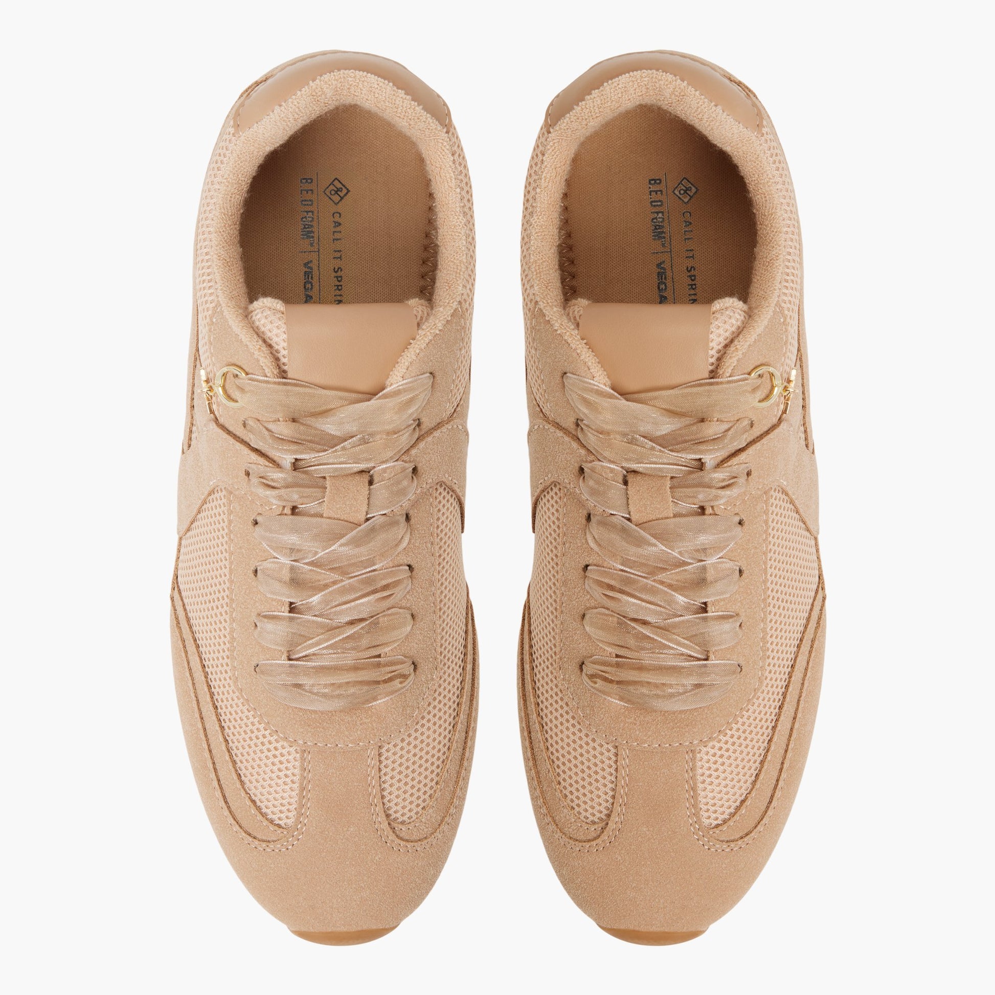 Top-down view of the Beige Maevyn Low-Top Sneakers