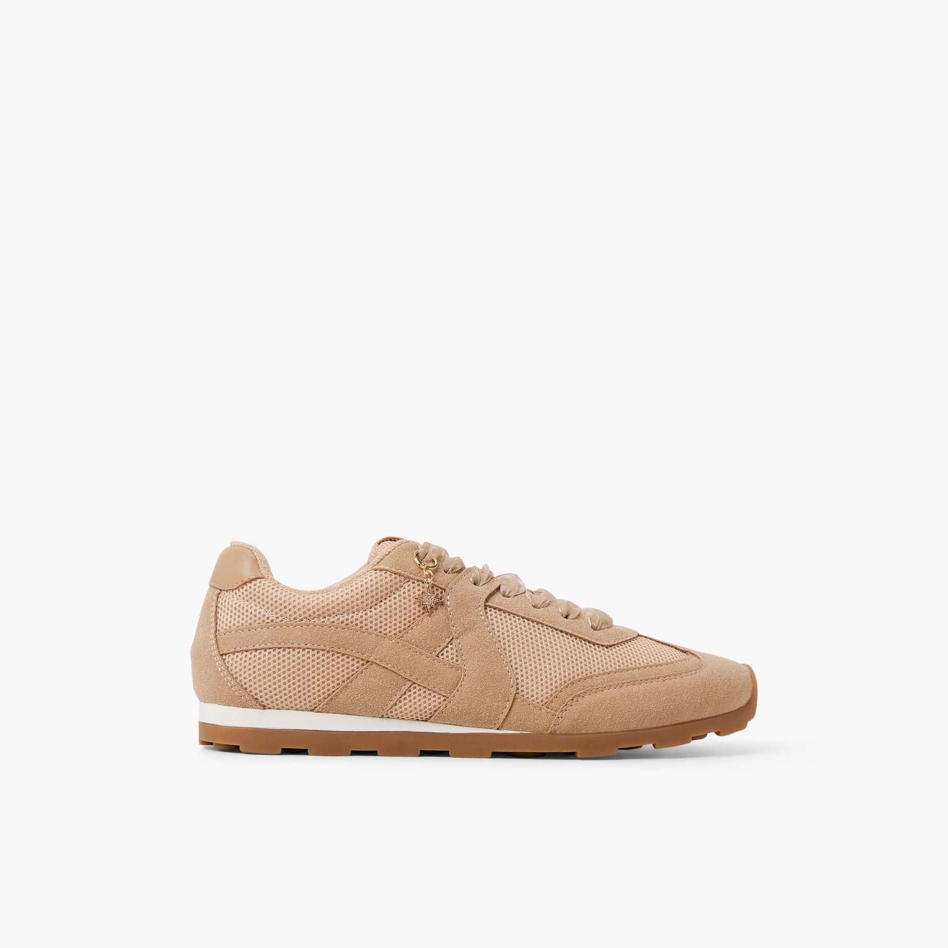 Main View of Beige Maevyn Low-Top Sneakers for Womens