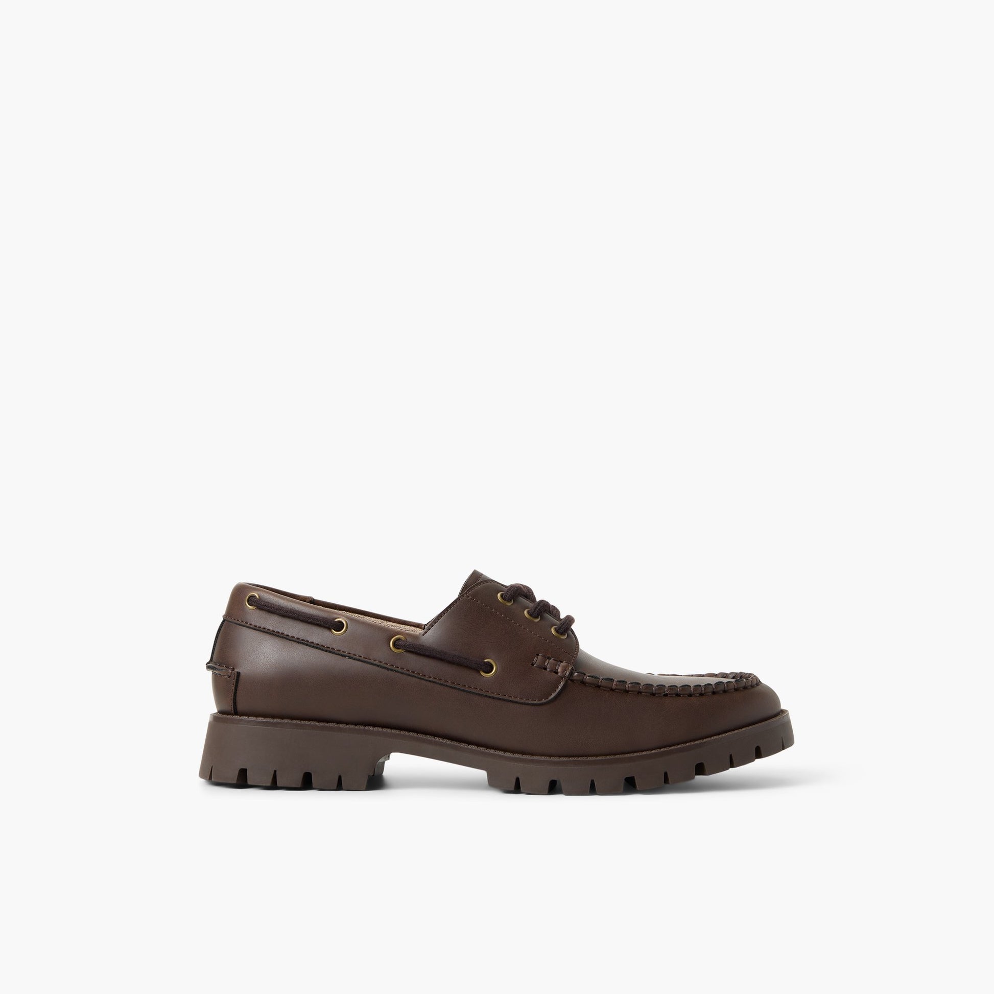 Main View of Dark brown Navarro Boat Shoes for Mens