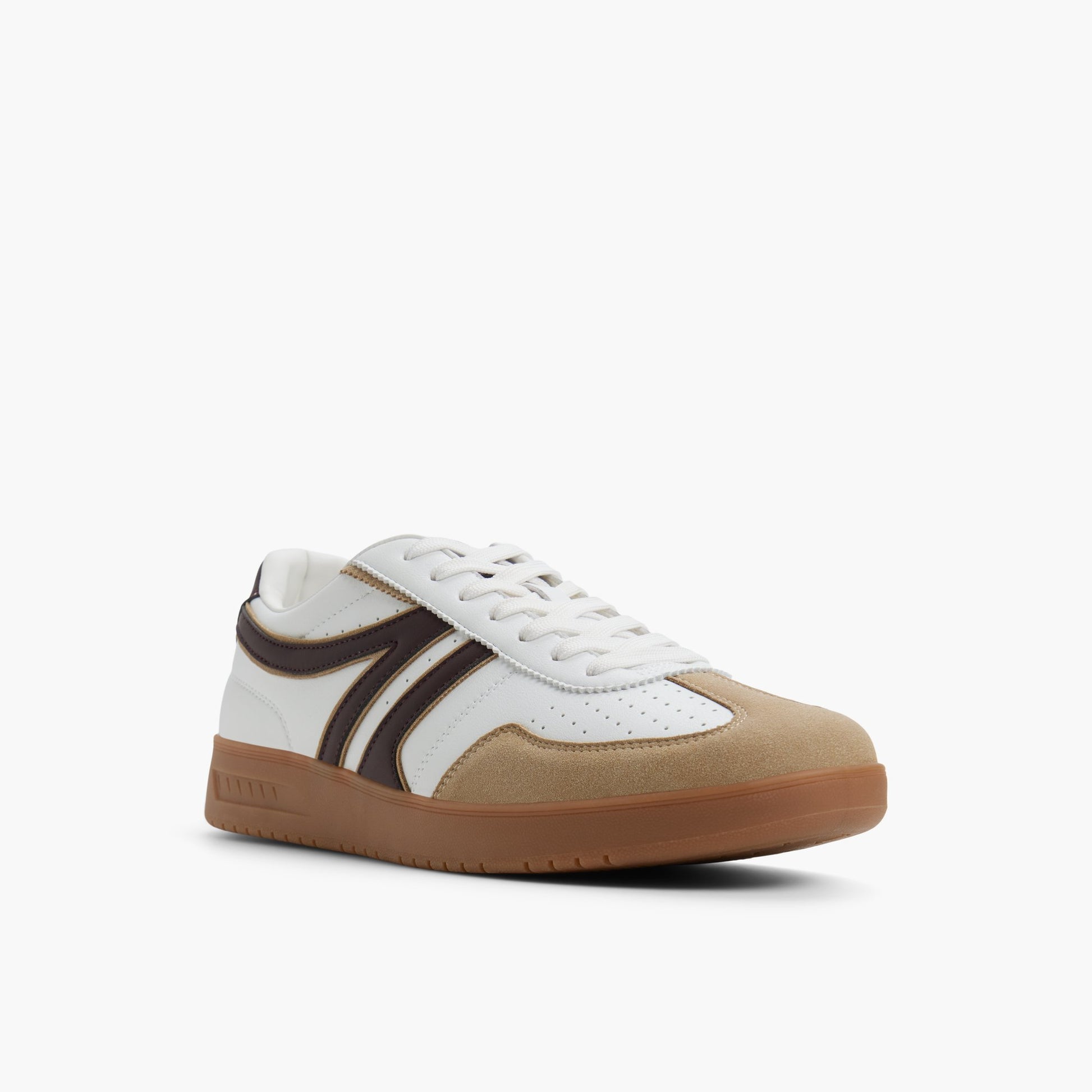 Three-quarter angle of White Sunda Low-top Sneakers's front side