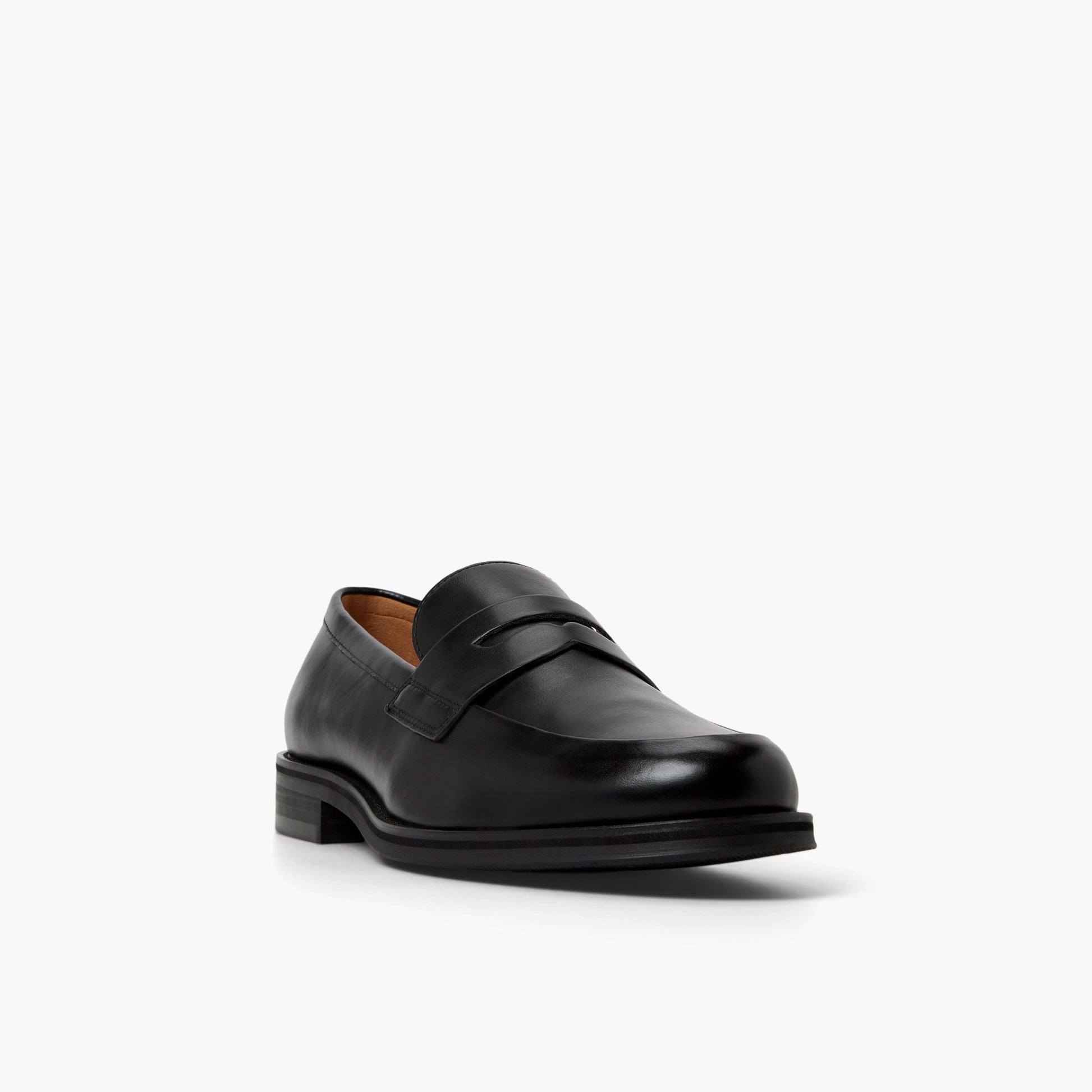 Three-quarter angle of Black Pollard Loafers's front side
