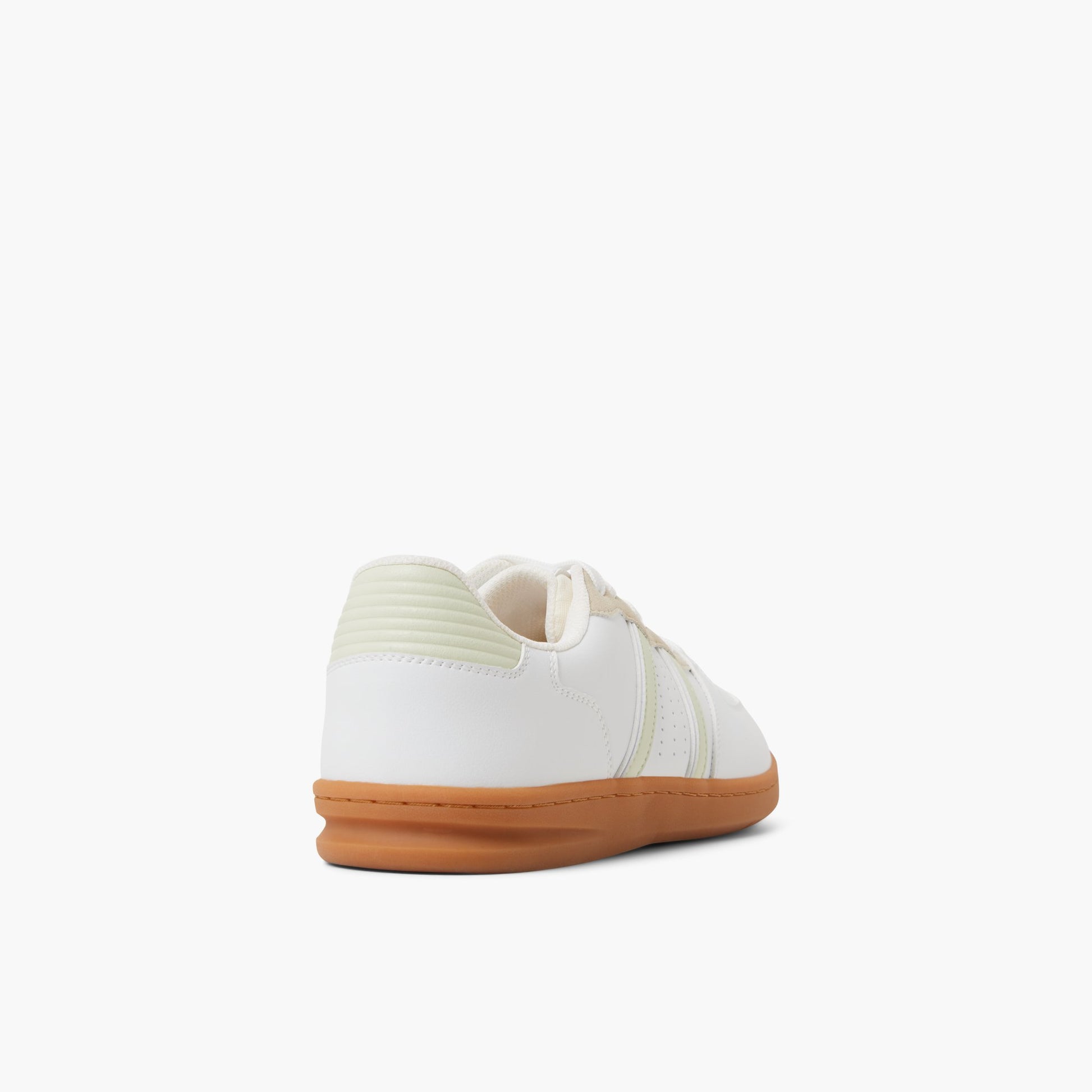 Three-quarter angle of White Yoshida Low-top Sneakers's back side