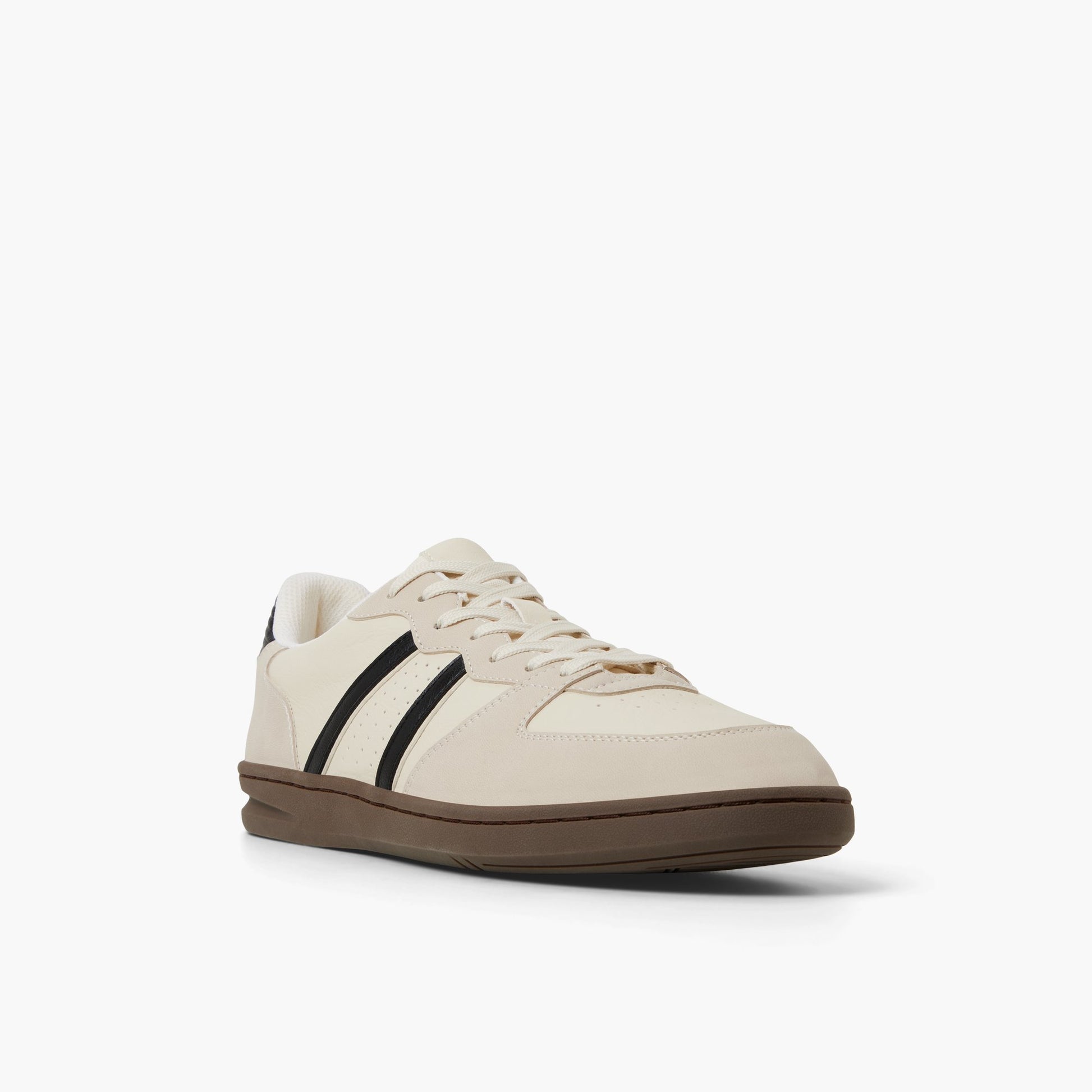 Three-quarter angle of Black Combo Yoshida Low-top Sneakers's front side