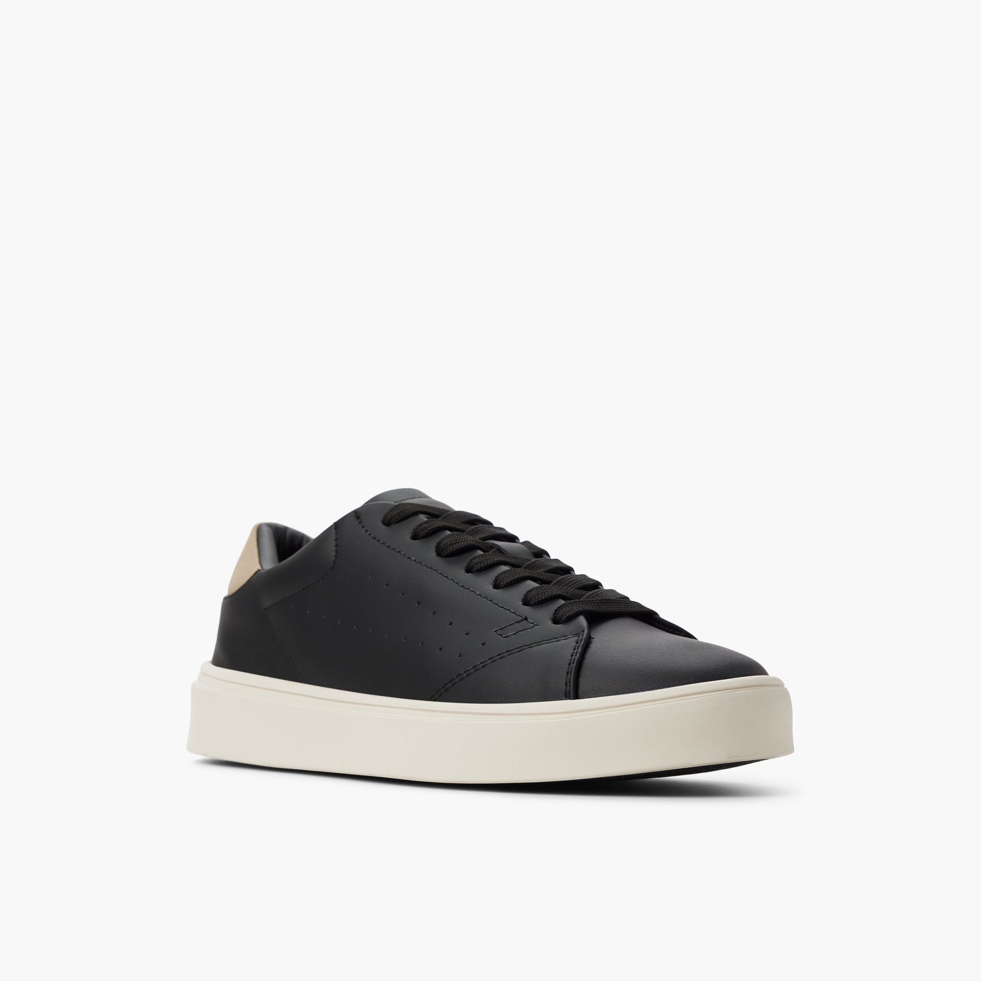 Three-quarter angle of Black Hollander Low-top Sneakers's front side