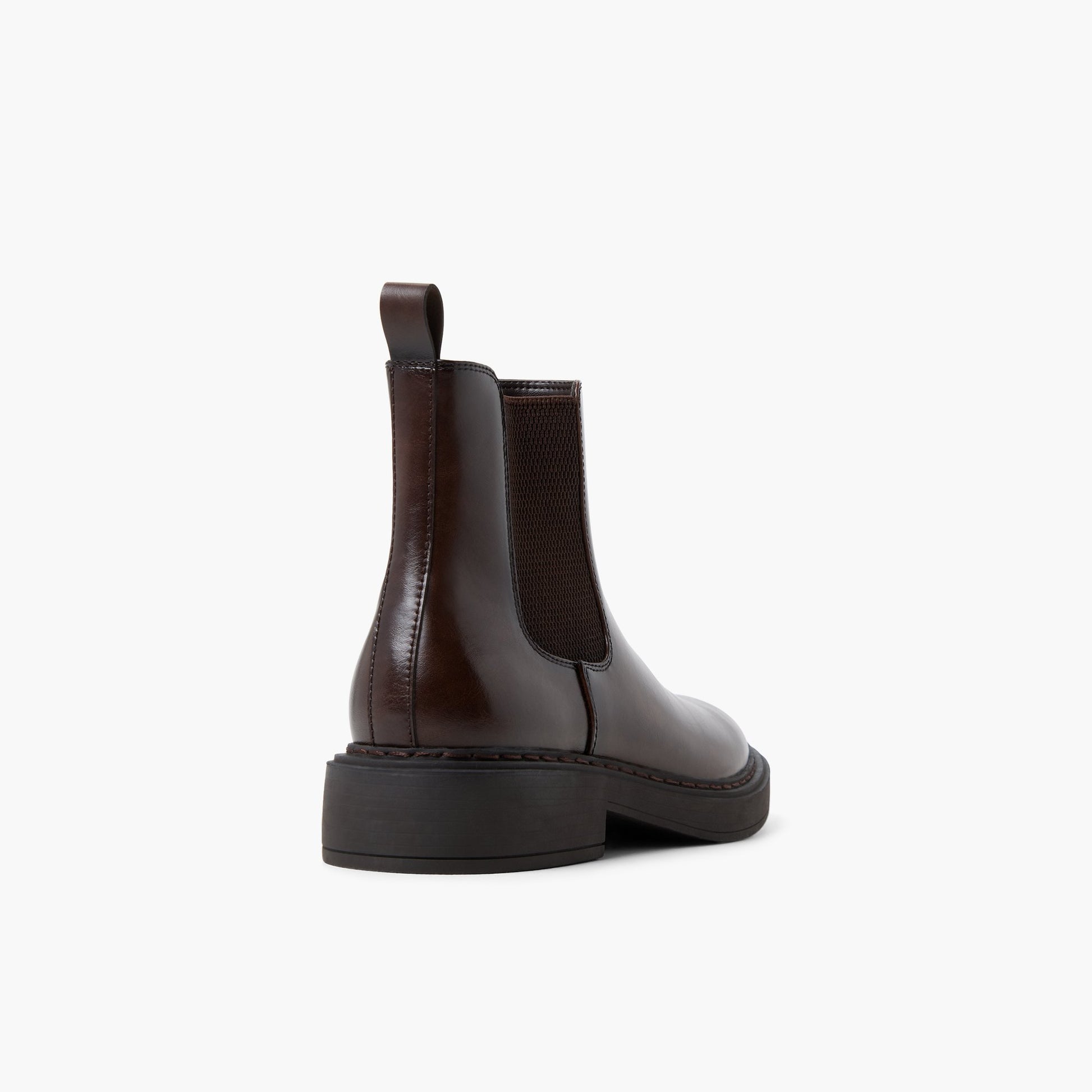 Three-quarter angle of Dark brown Shafer Chelsea Boots's back side