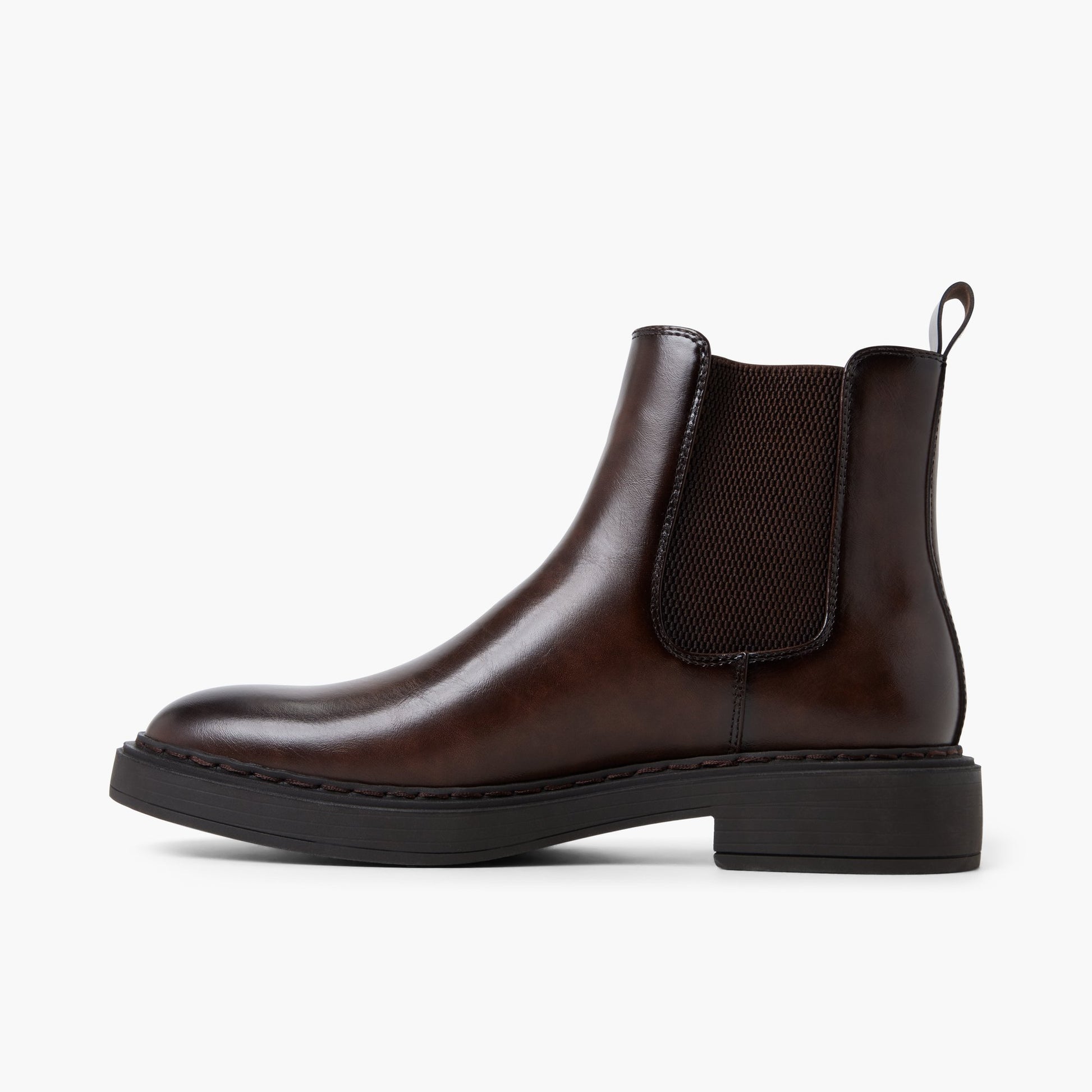 Side view of Dark brown Shafer Chelsea Boots