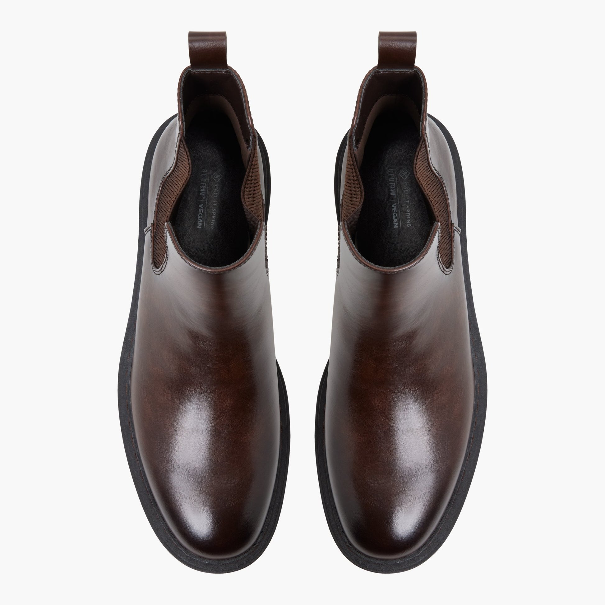 Top-down view of the Dark brown Shafer Chelsea Boots