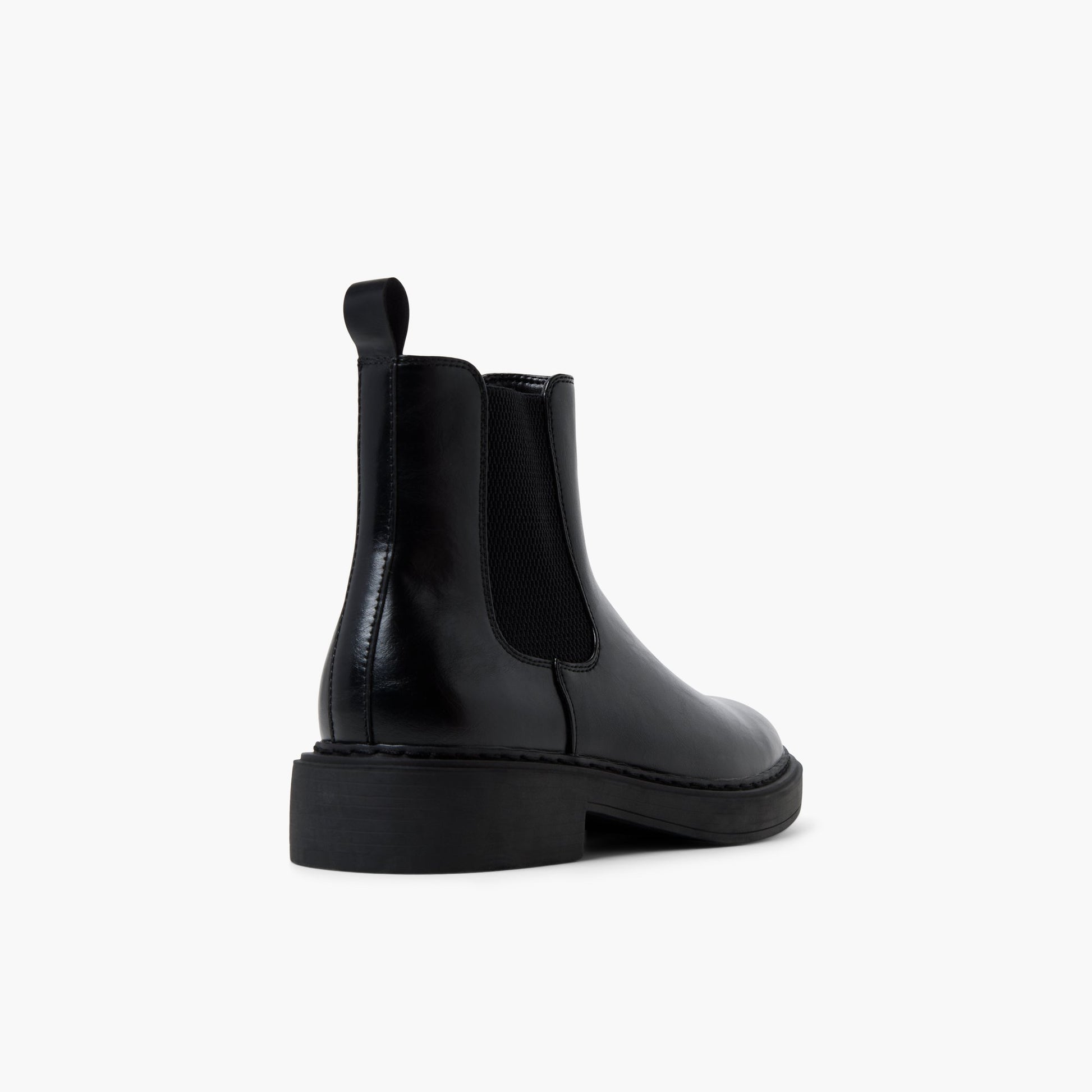 Three-quarter angle of Black Shafer Chelsea Boots's back side