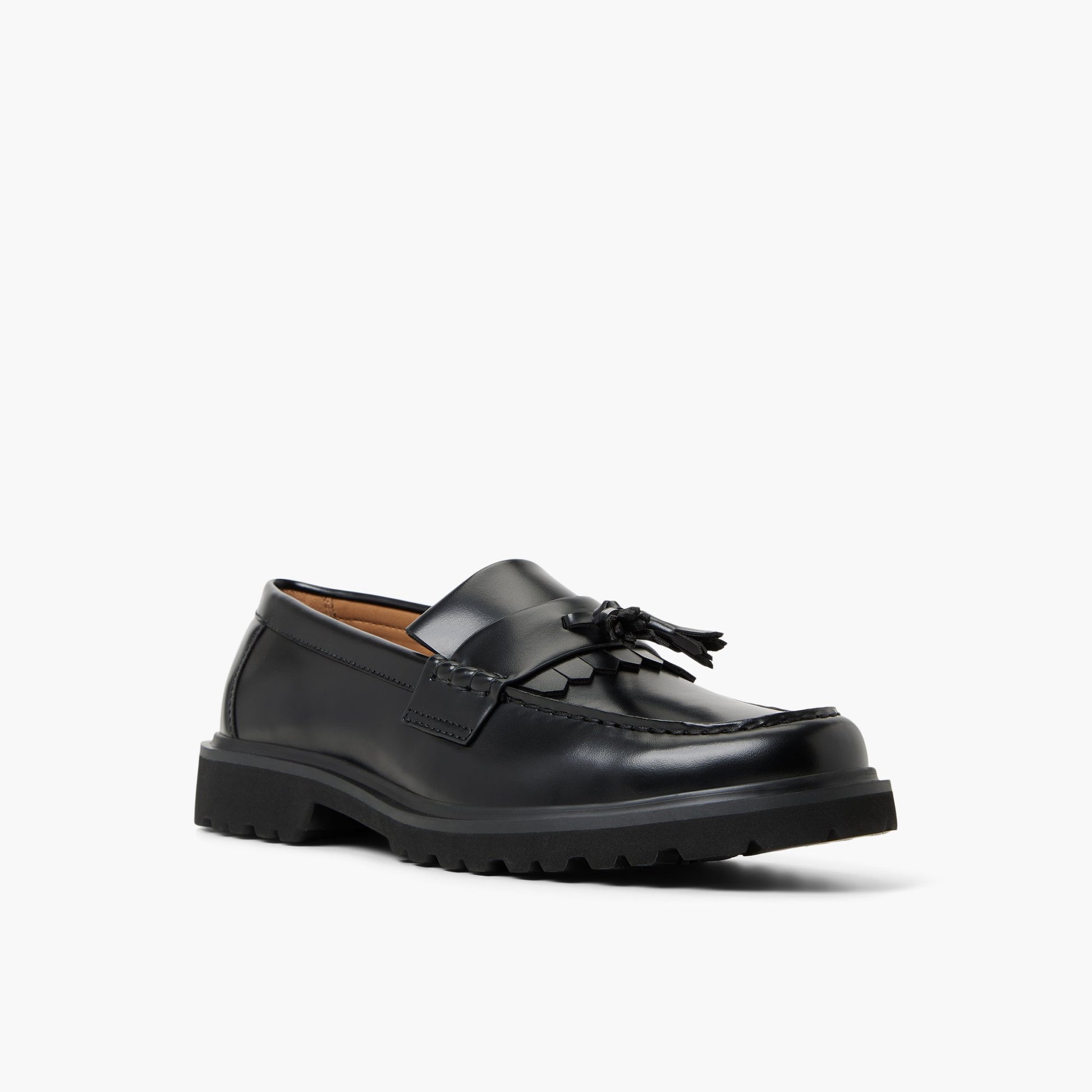 Three-quarter angle of Black Mcauley Loafers's front side
