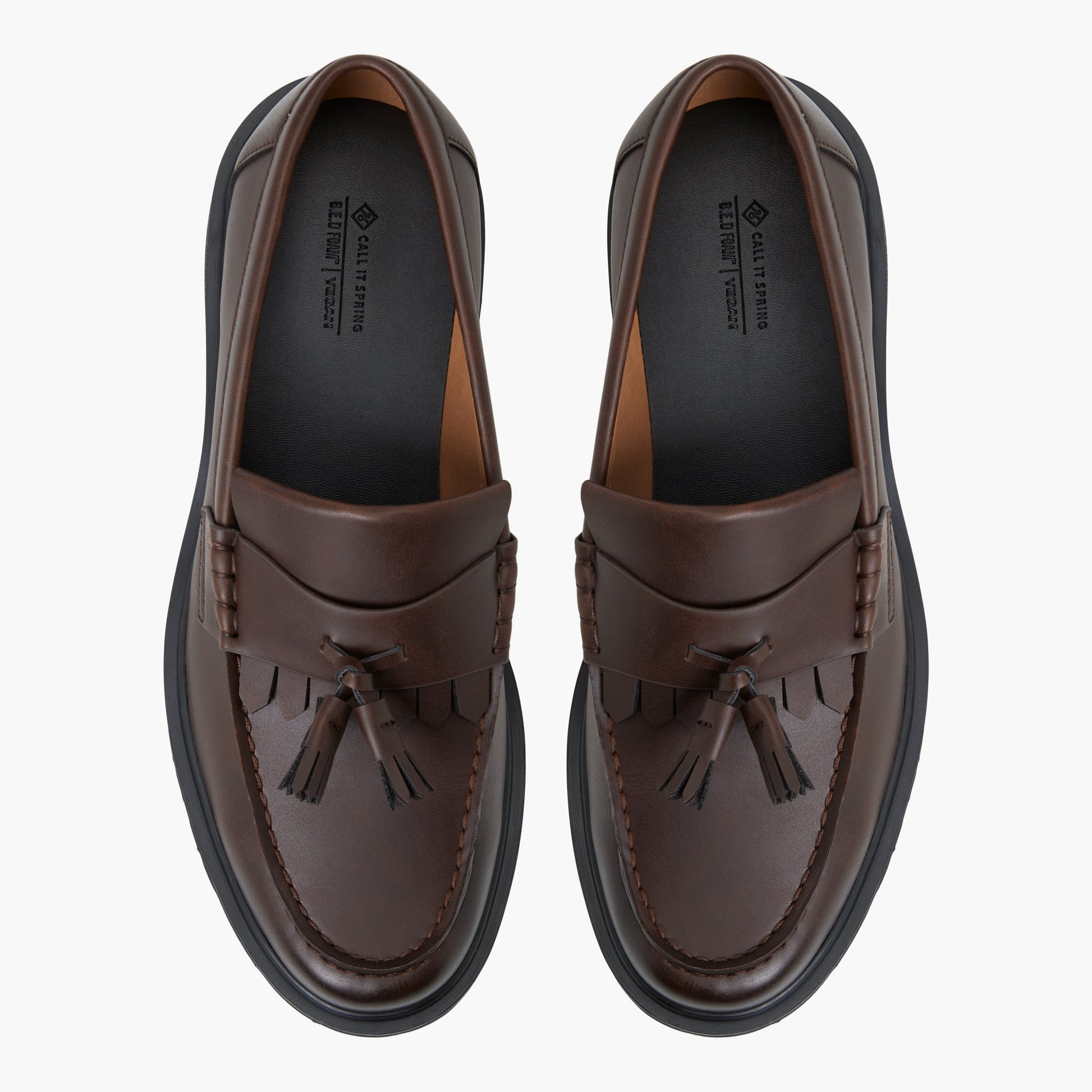 Top-down view of the Cognac Mcauley Loafers