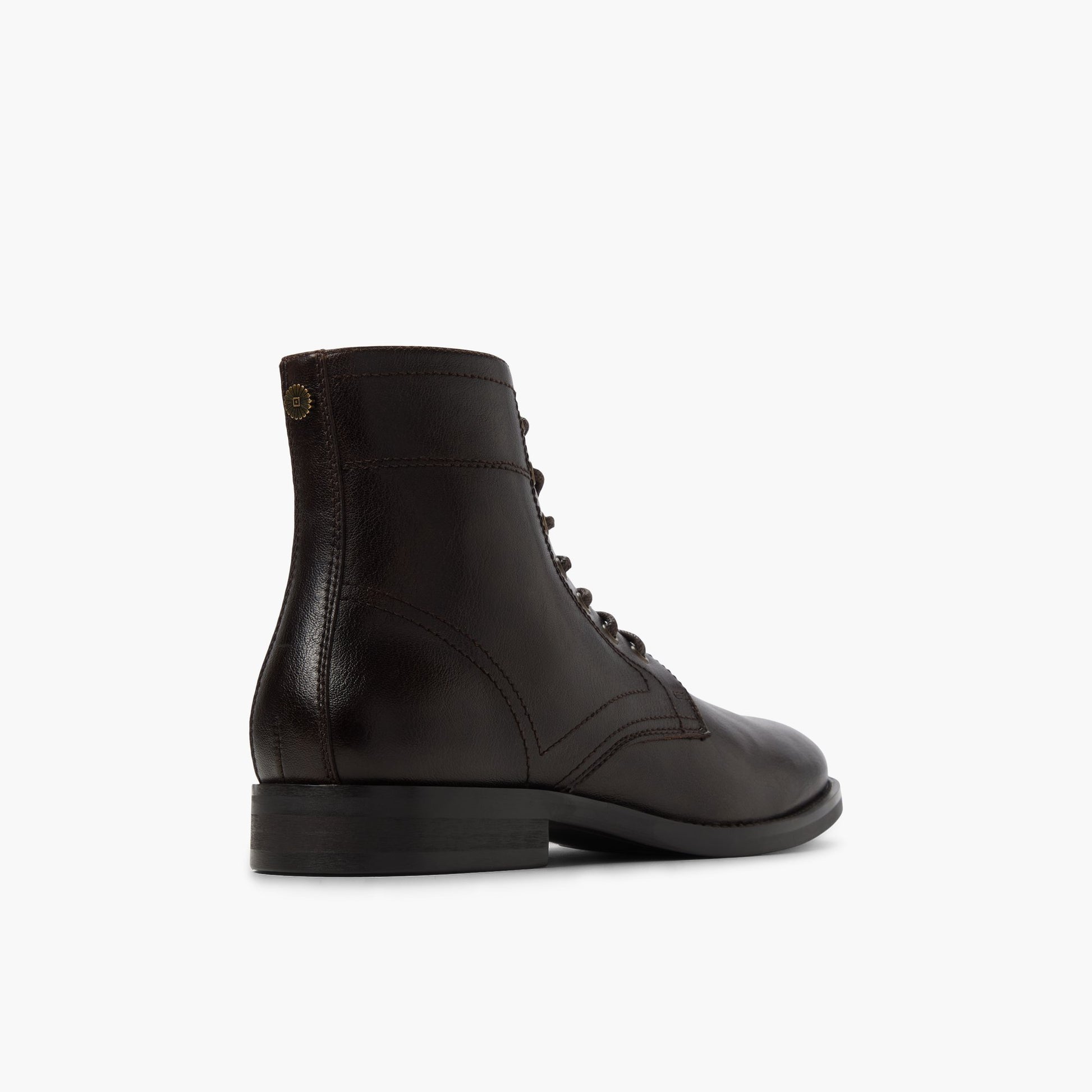 Three-quarter angle of Dark Brown Volland Lace-up Boots's back side