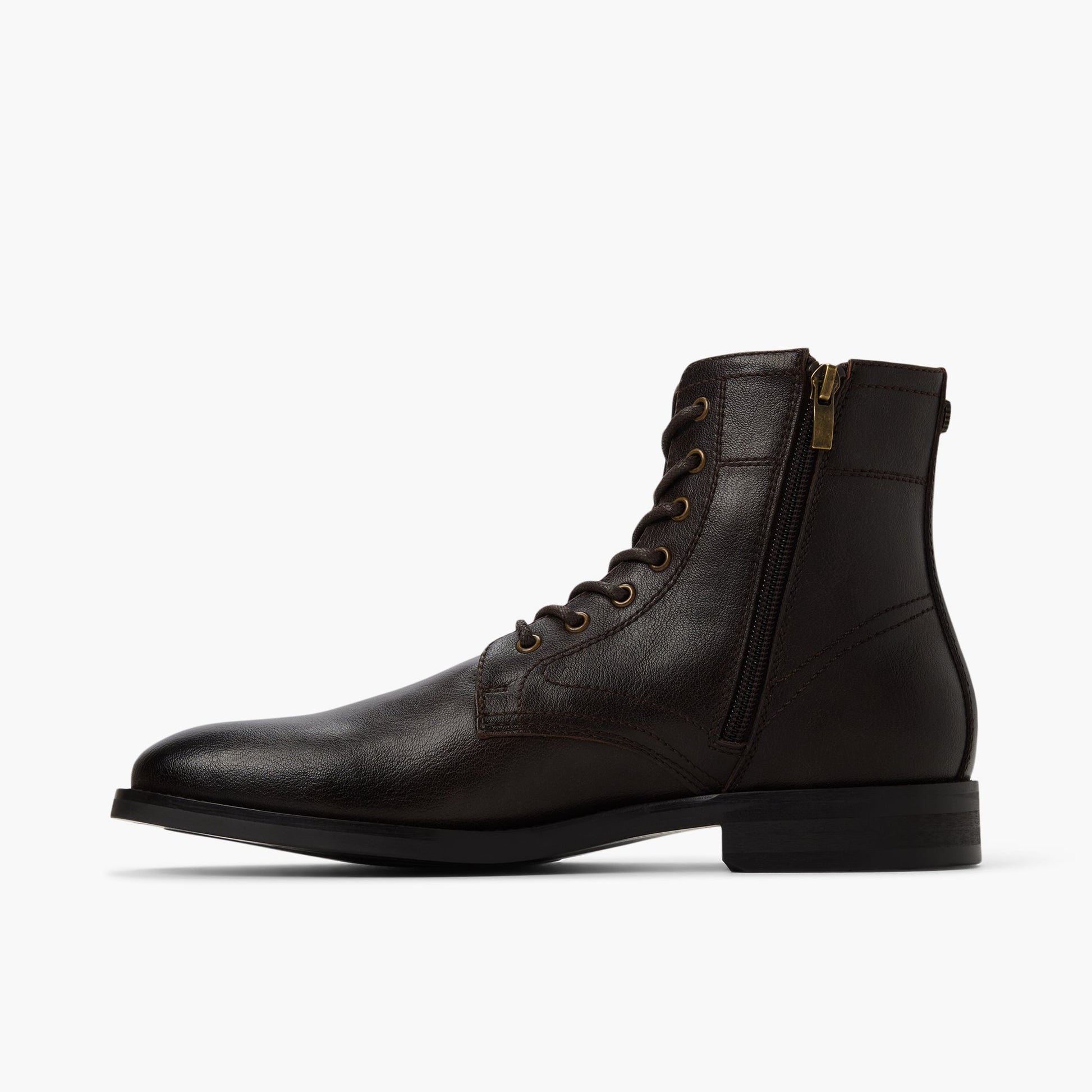 Side view of Dark Brown Volland Lace-up Boots