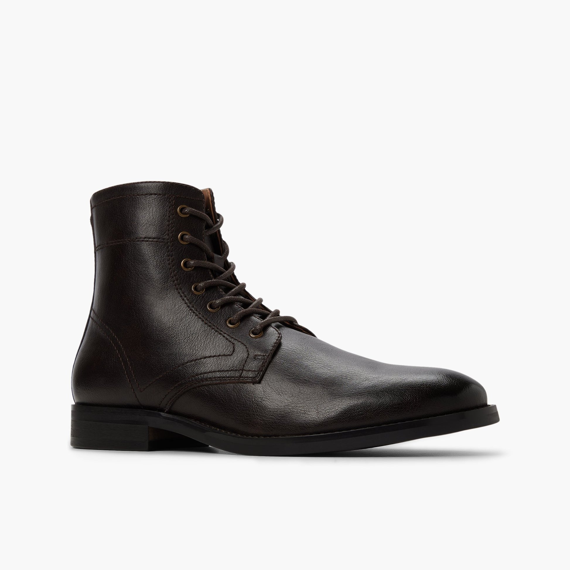 Three-quarter angle of Dark Brown Volland Lace-up Boots's front side