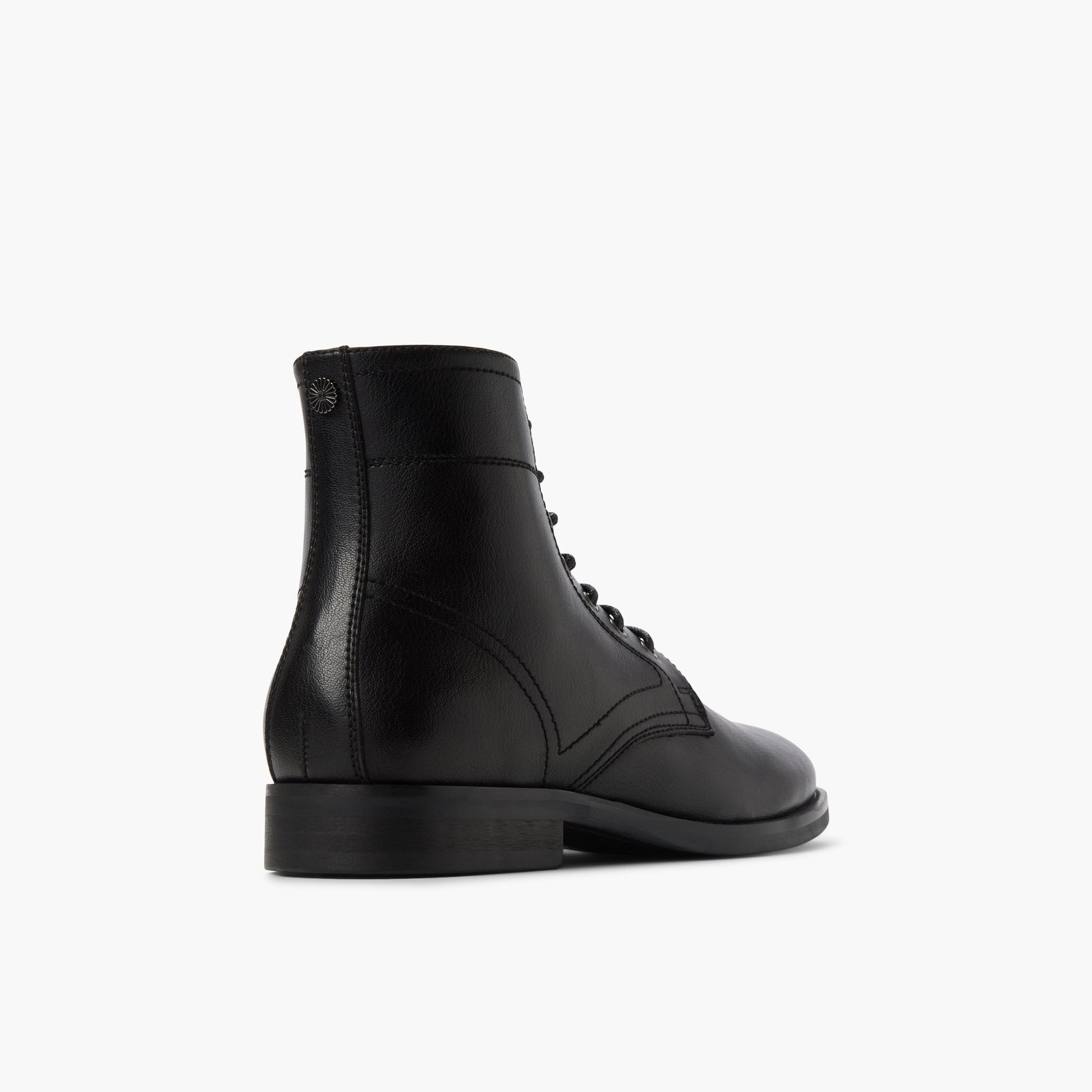 Three-quarter angle of Black Volland Lace-up Boots's back side
