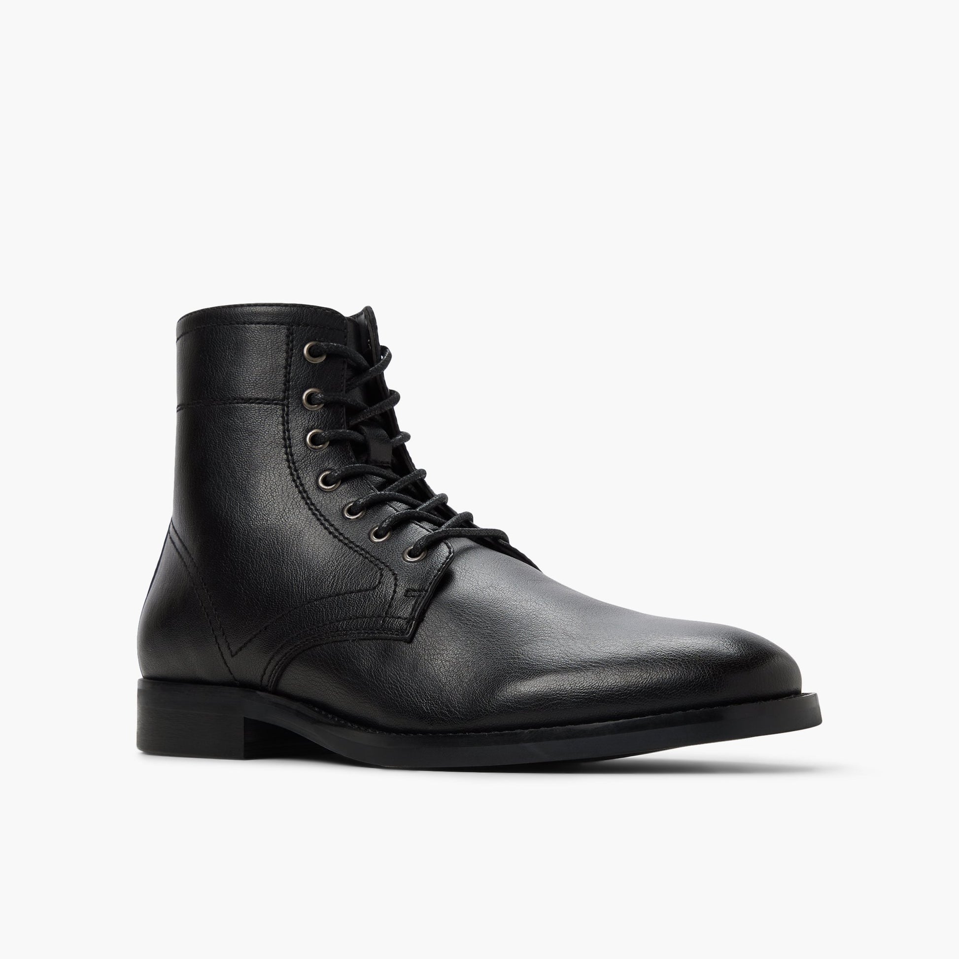 Three-quarter angle of Black Volland Lace-up Boots's front side