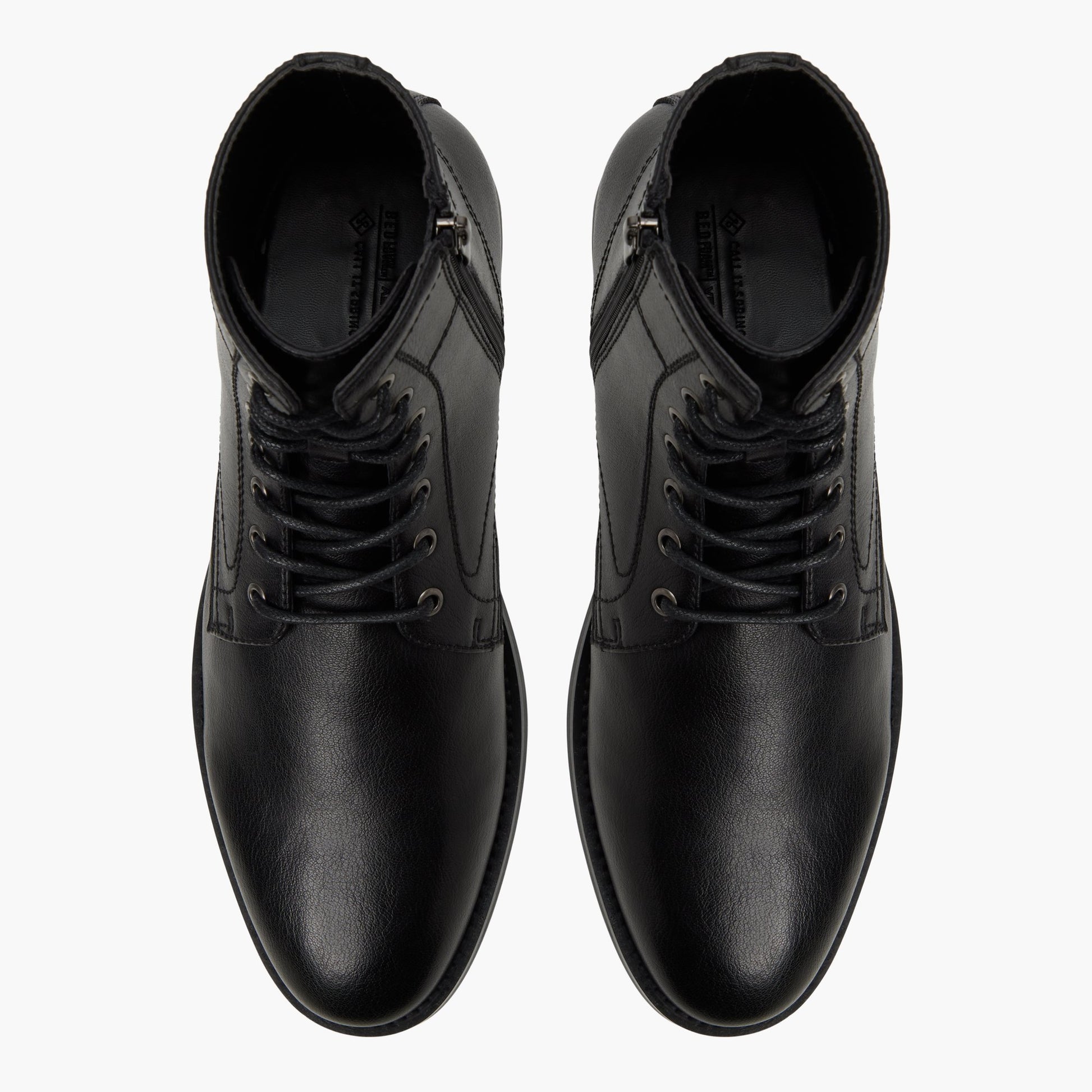 Top-down view of the Black Volland Lace-up Boots