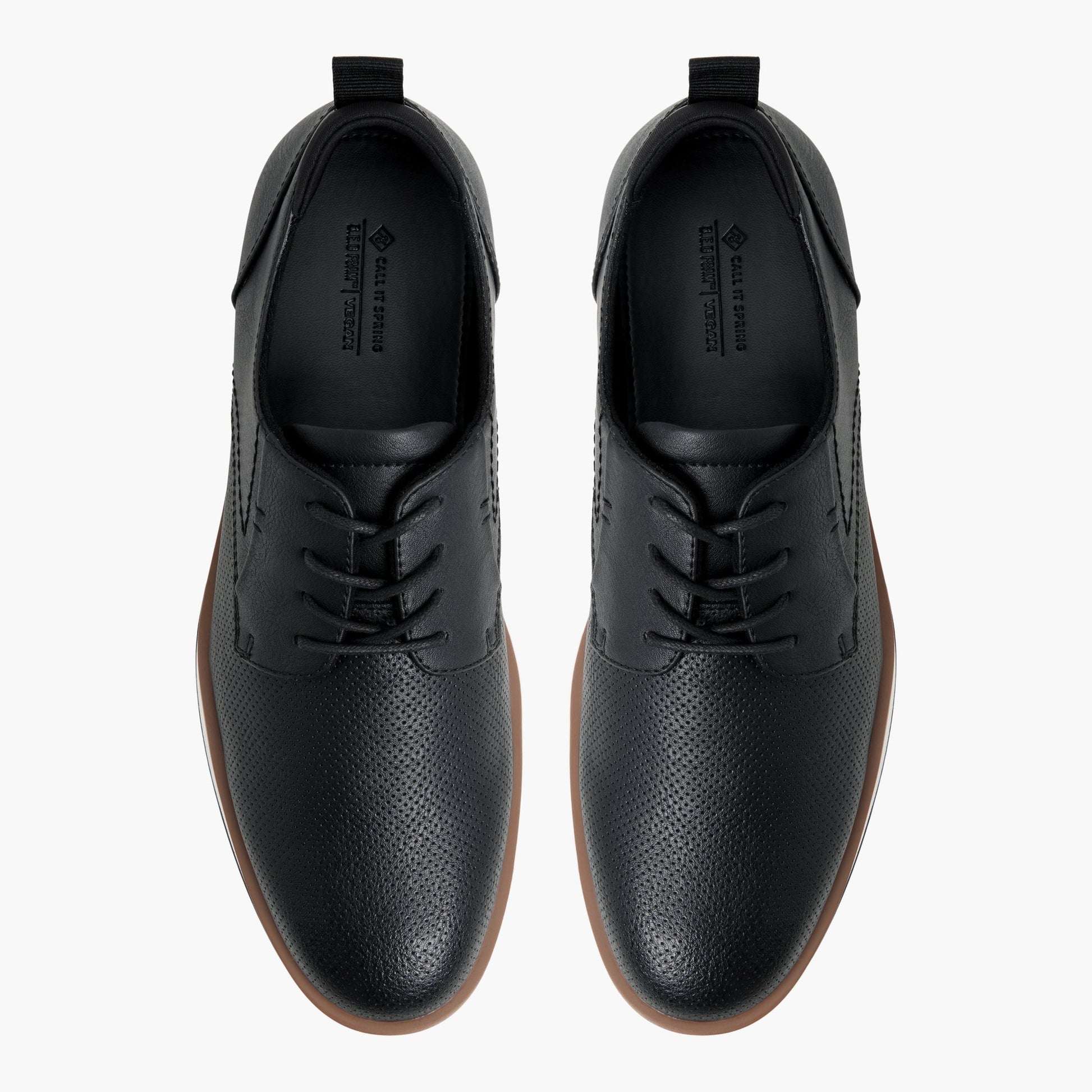 Top-down view of the Black Poirier Lace-up Shoes