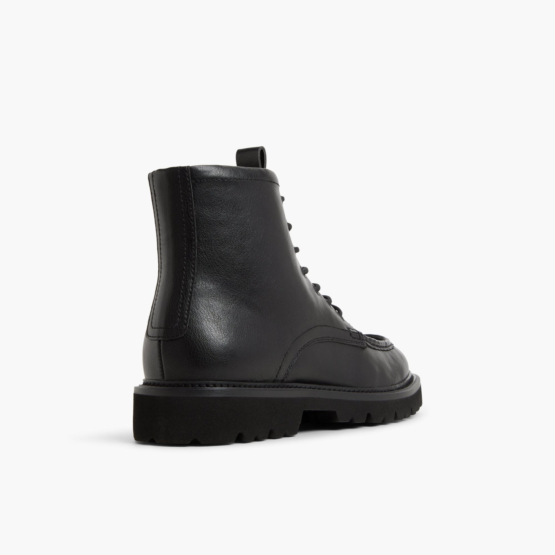 Three-quarter angle of Black Rhomer Combat Boots's back side