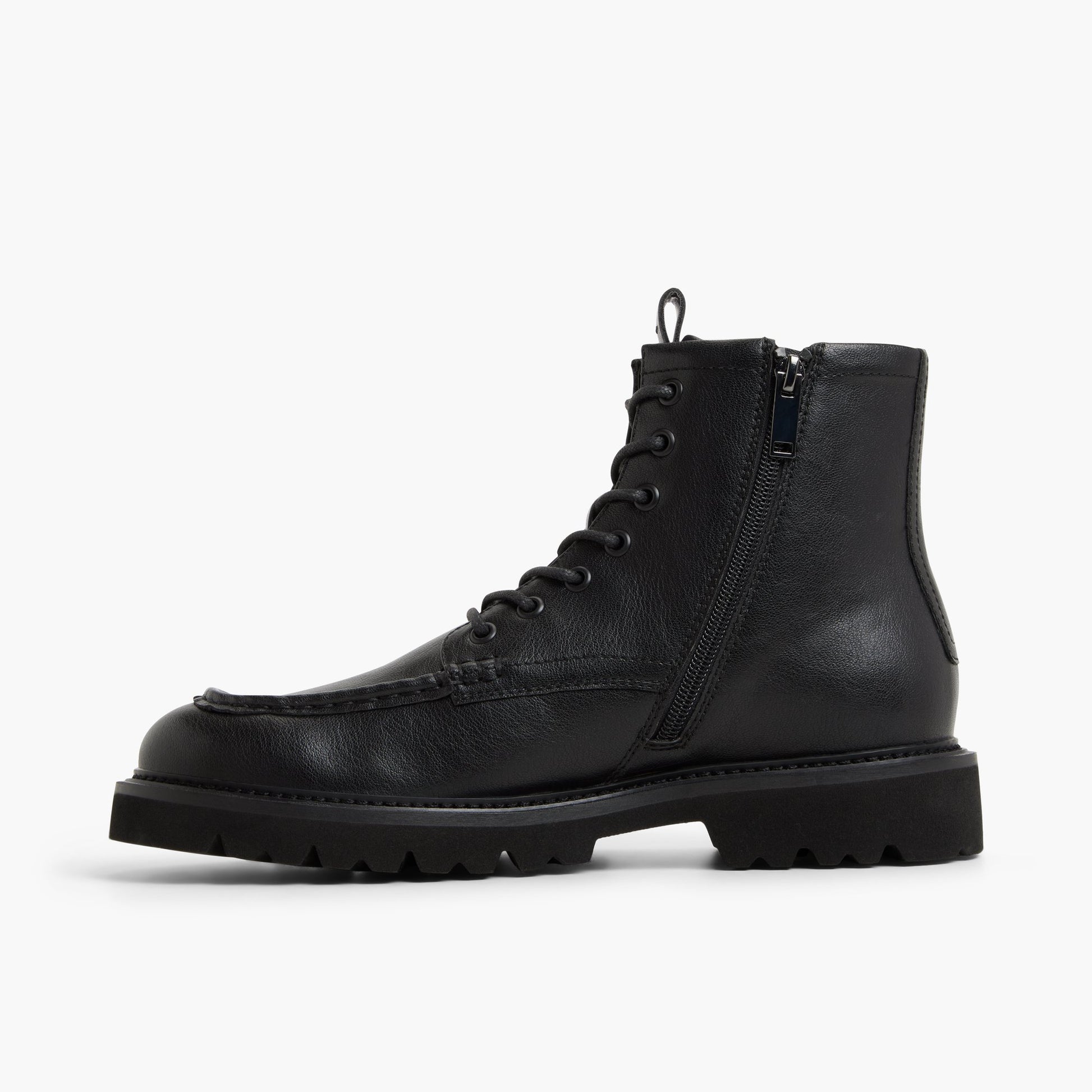 Side view of Black Rhomer Combat Boots