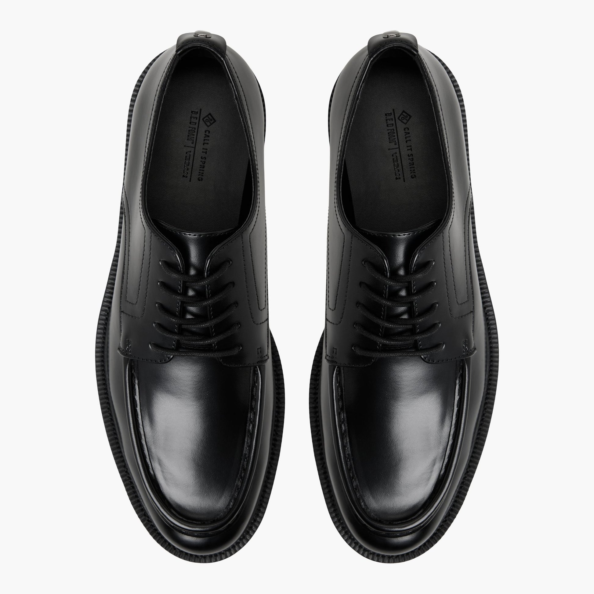 Top-down view of the Black Salazar Derby Shoes