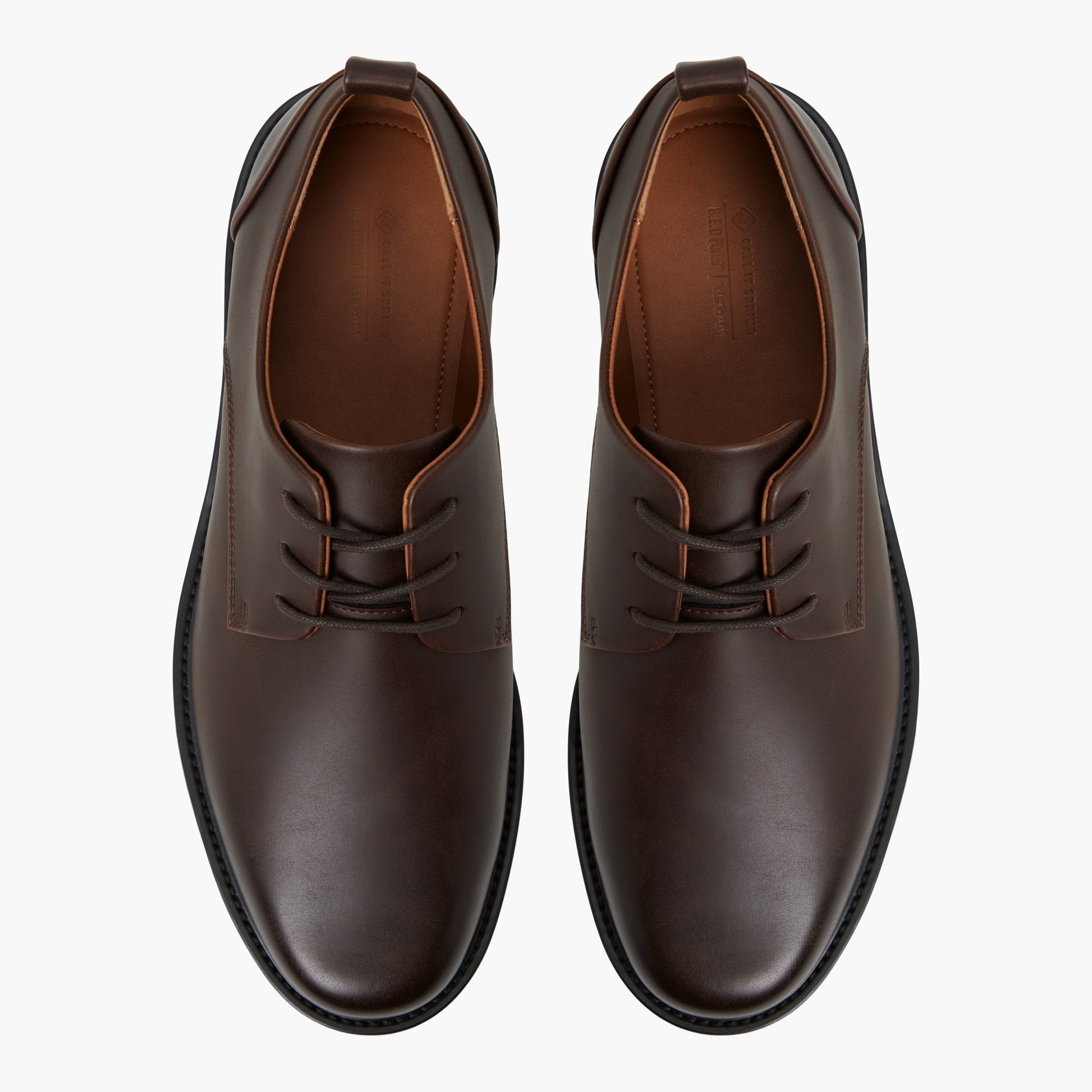 Top-down view of the Dark brown Hartshorne Derby Shoes