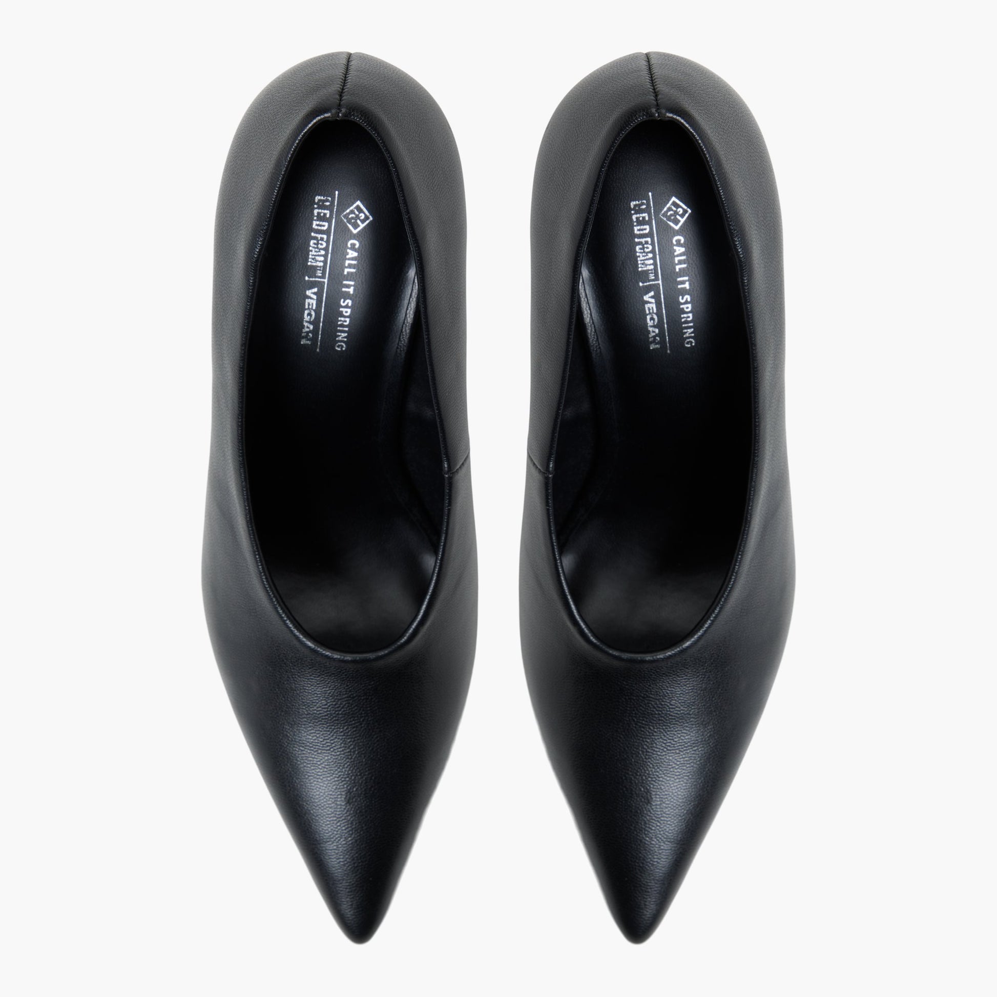 Top-down view of the Black Zeynaa High-Vamp Pumps