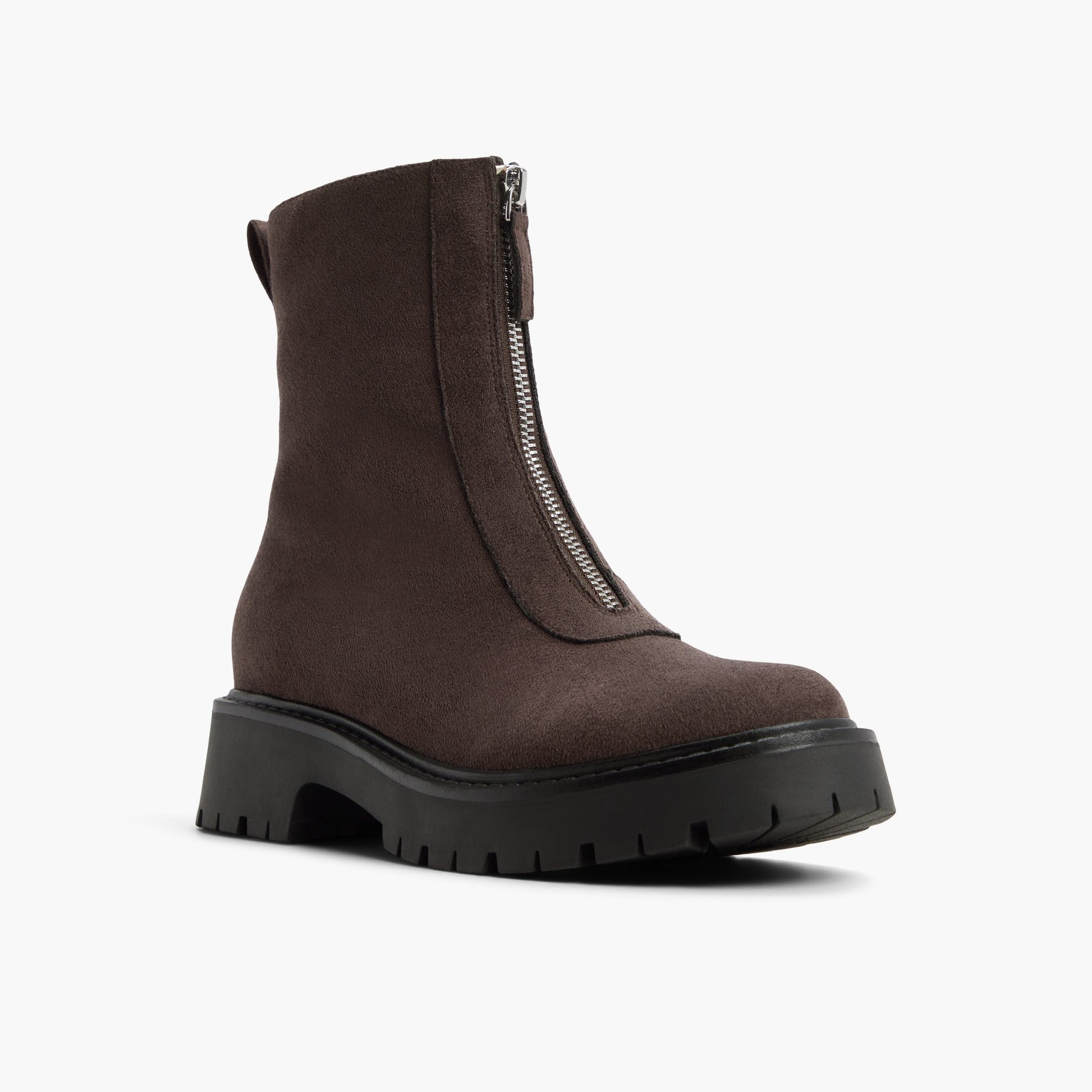 Three-quarter angle of Dark Brown Zaynder Ankle Boots's front side