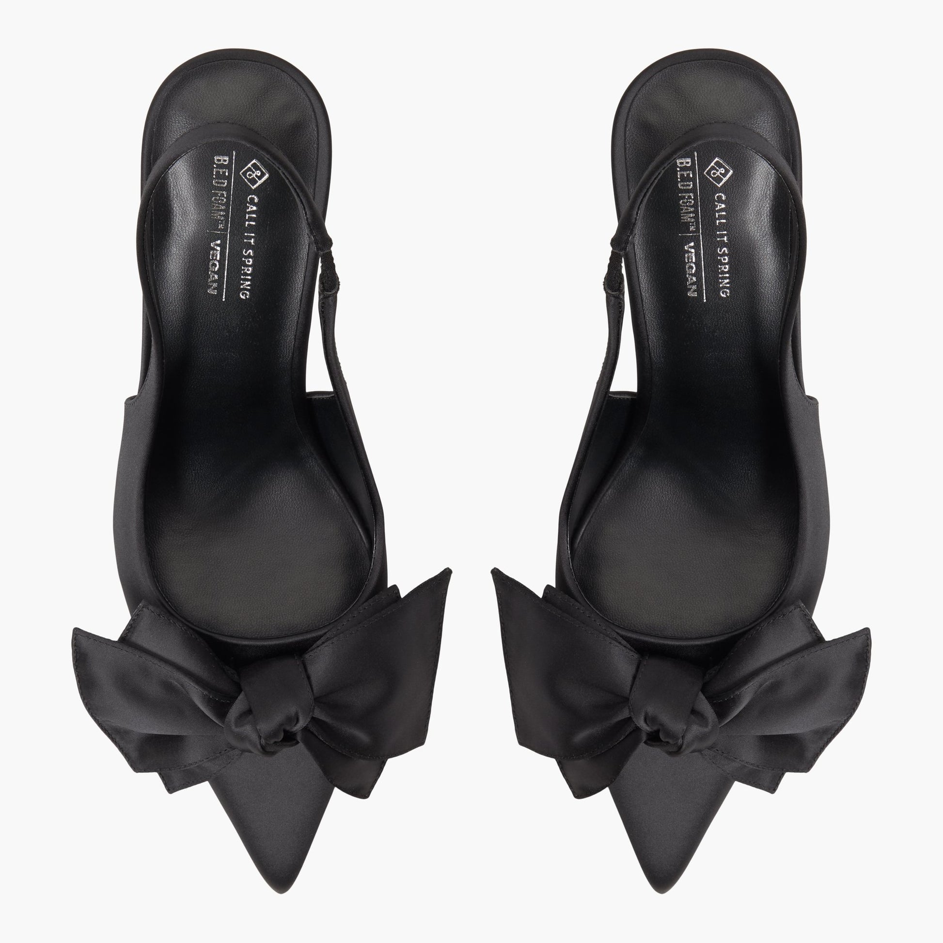 Top-down view of the Open black Atheena Slingback Heels