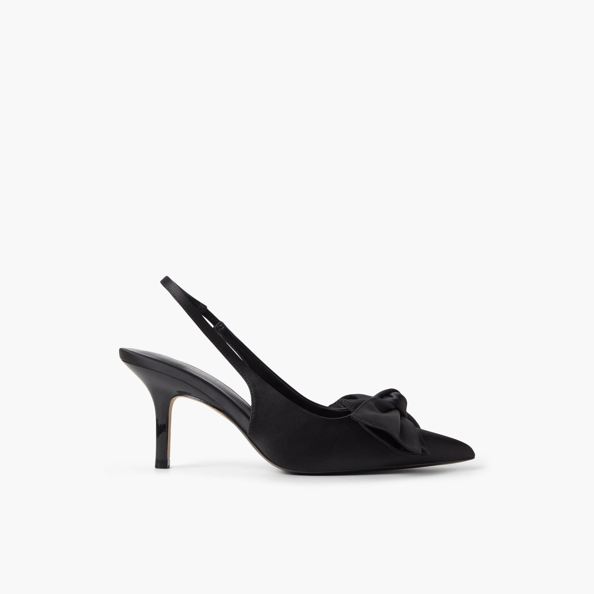 Main View of Open black Atheena Slingback Heels for Womens