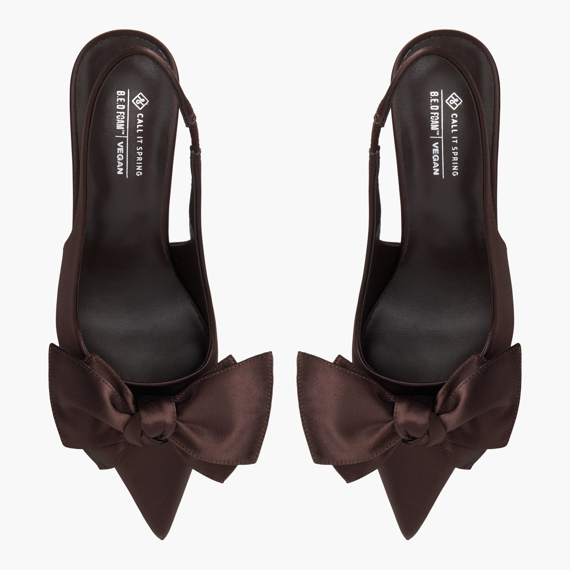 Top-down view of the Dark Brown Atheena Slingback Heels