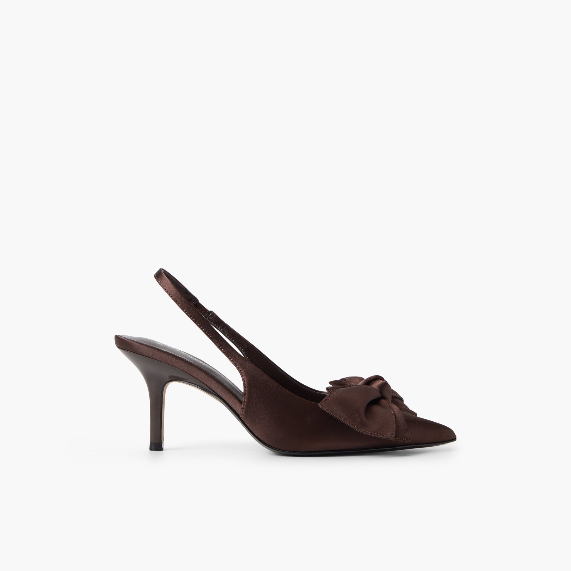 Main View of Dark Brown Atheena Slingback Heels for Womens