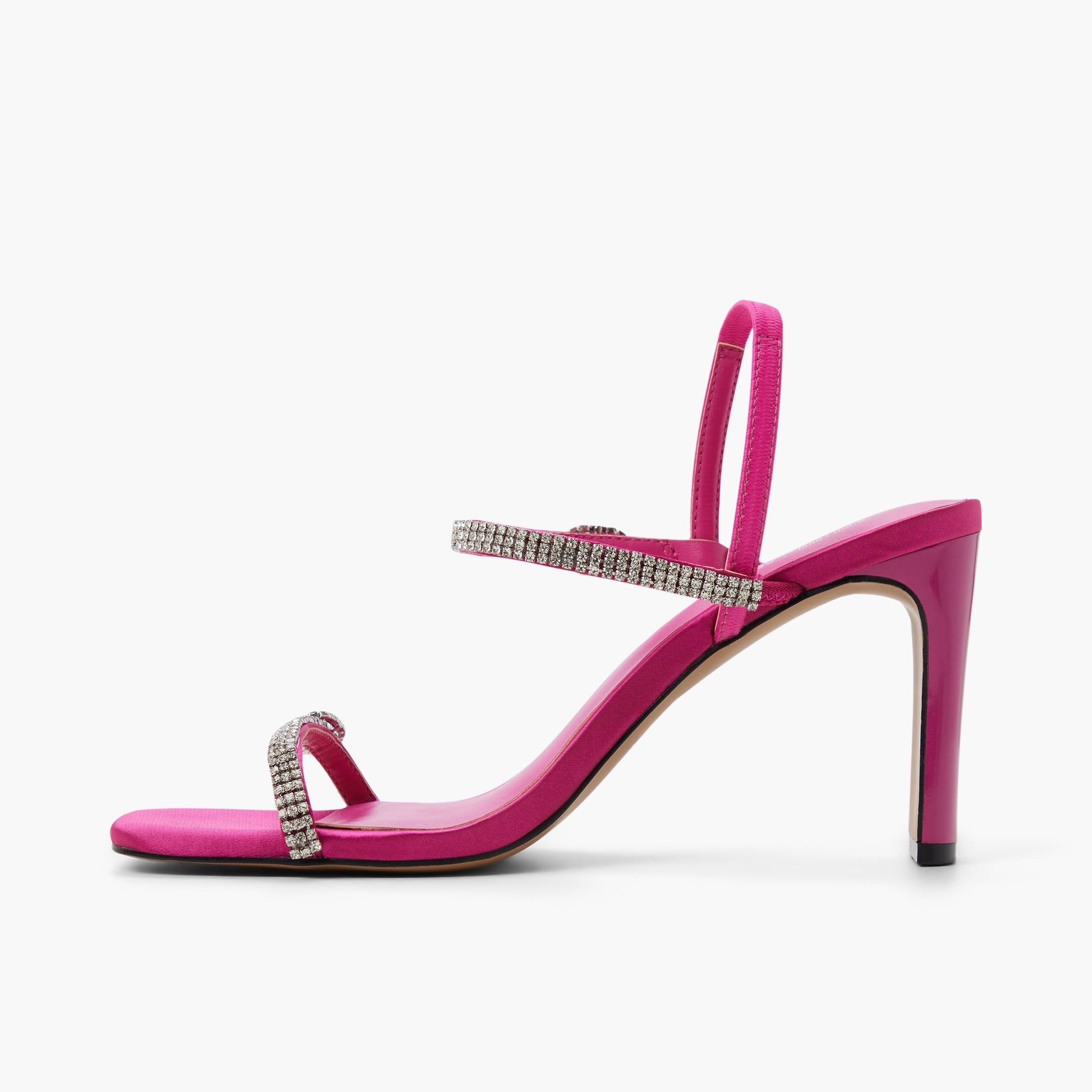 Side view of Fuchsia Oddessa Slingback High Heels