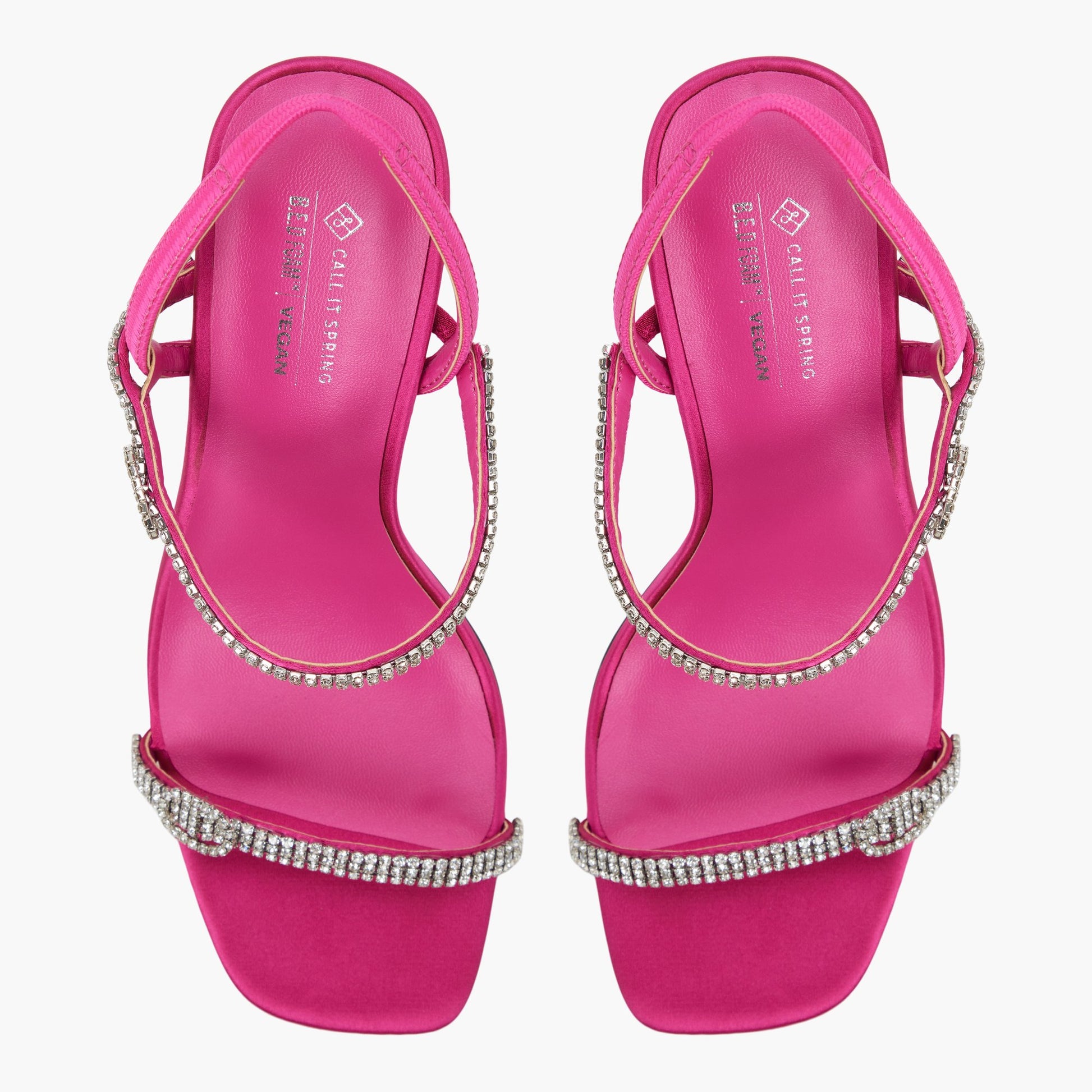 Top-down view of the Fuchsia Oddessa Slingback High Heels