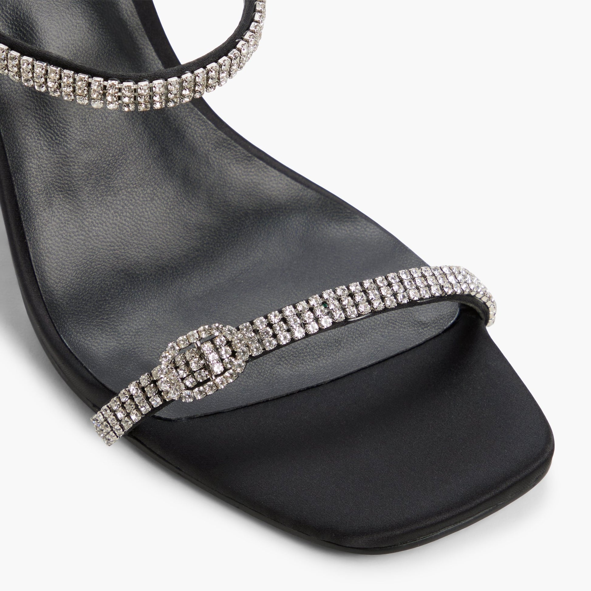 Close-up of the Black Oddessa Slingback High Heels