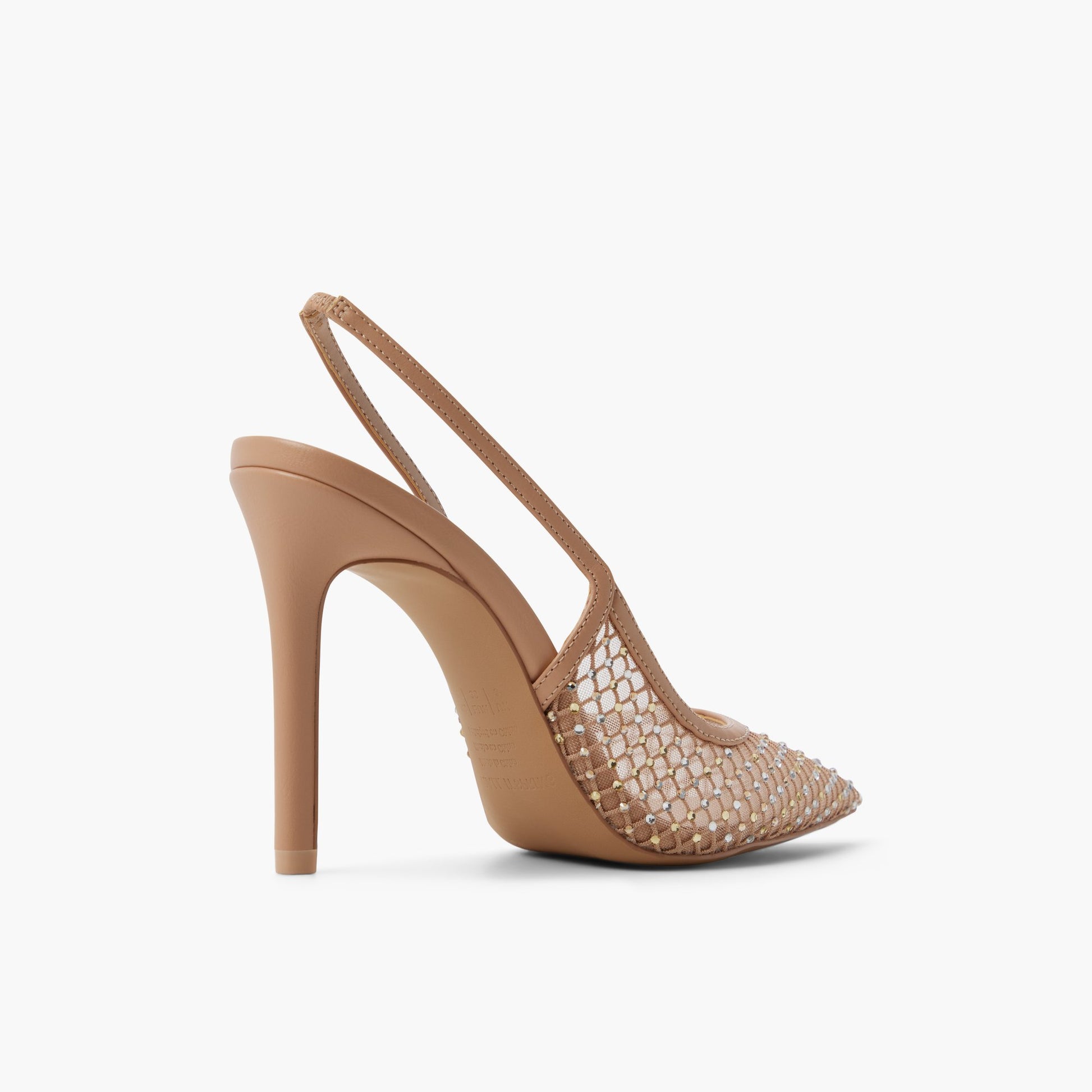 Three-quarter angle of Other beige Azita Slingback High Heels's back side